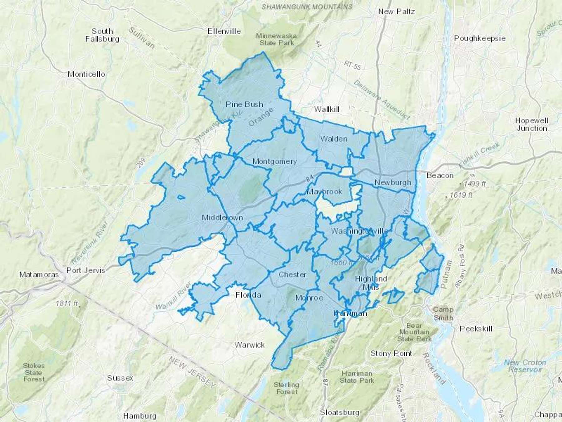 George's Fuel Inc Cash Heating Oil Delivery Map Map With The George's Fuel Inc Heating Oil Delivery Area Shaded In Blue