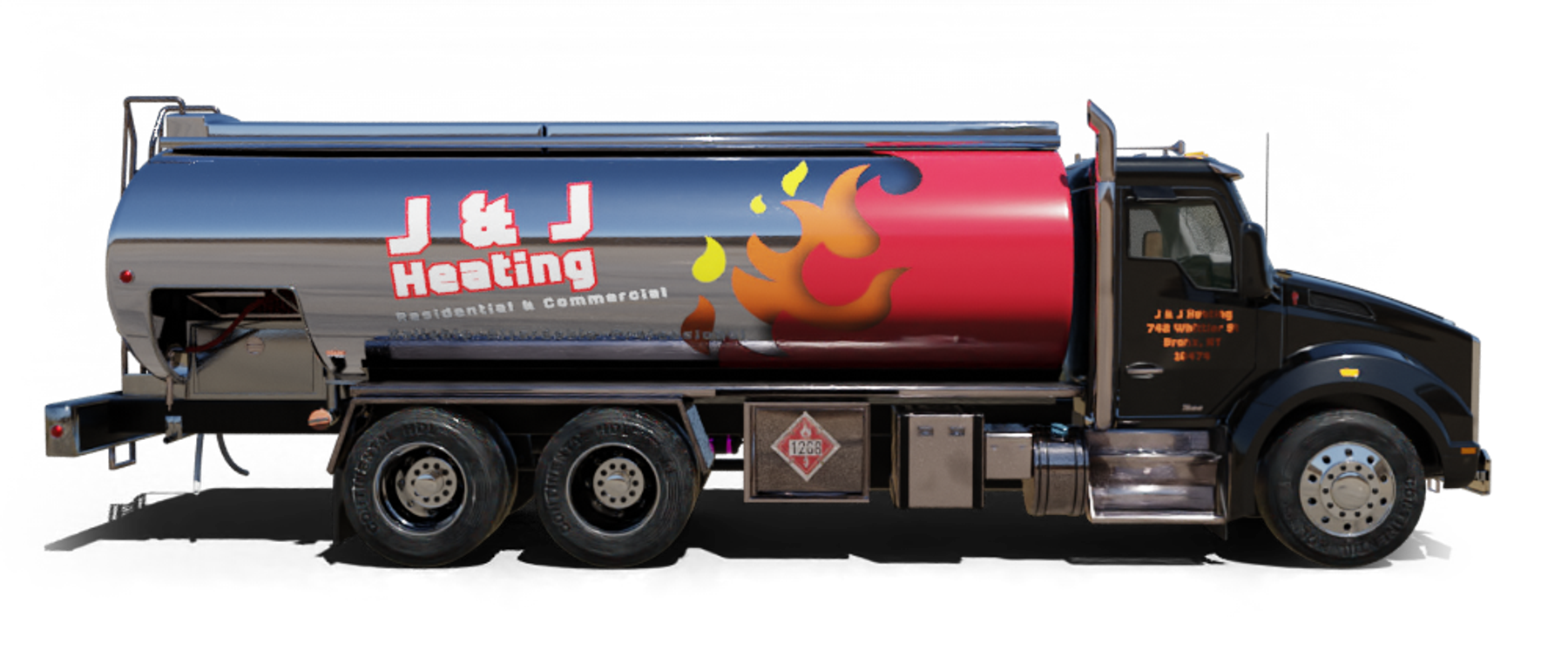 JC Discount Fuel Oil Heating Oil Truck  JC Discount Fuel Oil residential home heating oil truck at the entrance to the town hall in Coram, Long Island, New York delivering fuel oil.