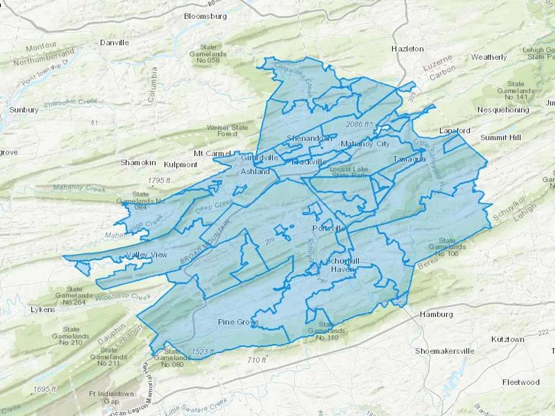 Jack Rich Inc Cash Heating Oil Delivery Map Map With The Jack Rich Inc Heating Oil Delivery Area Shaded In Blue