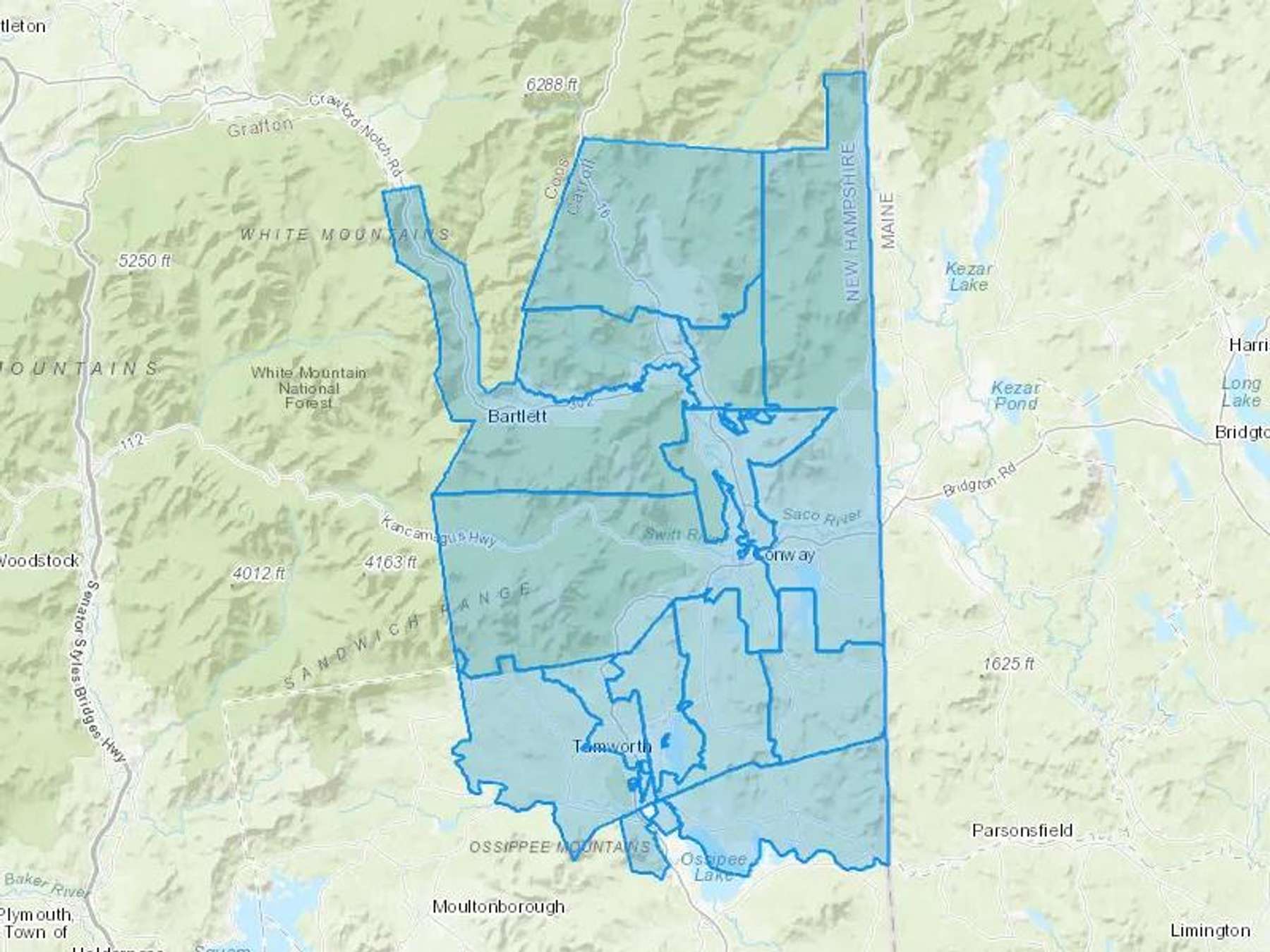 White Mountain Oil & Propane Co Cash Heating Oil Delivery Map Map With The White Mountain Oil & Propane Co Heating Oil Delivery Area Shaded In Blue