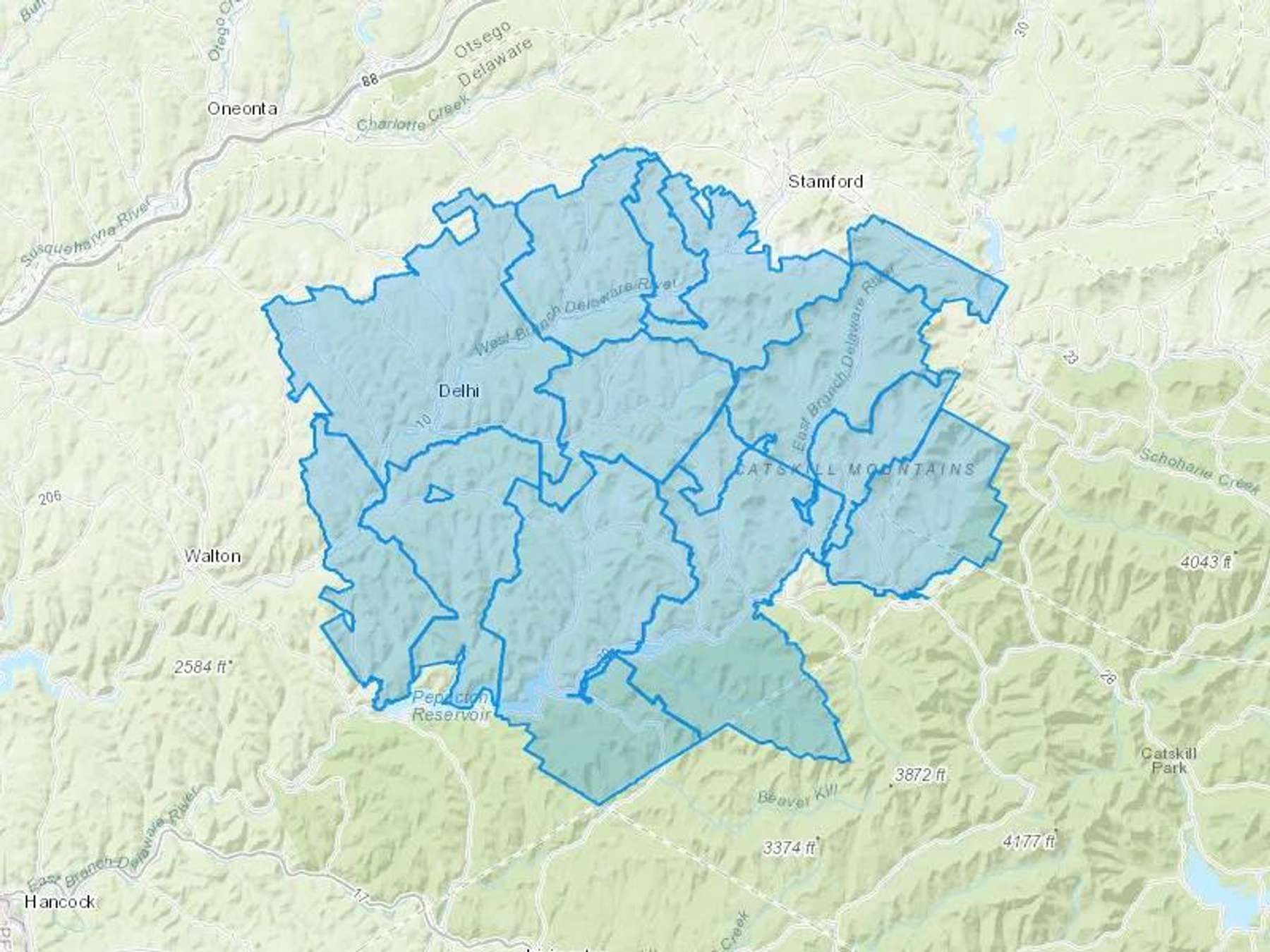 Warran W Bender Inc Cash Heating Oil Delivery Map Map With The Warran W Bender Inc Heating Oil Delivery Area Shaded In Blue