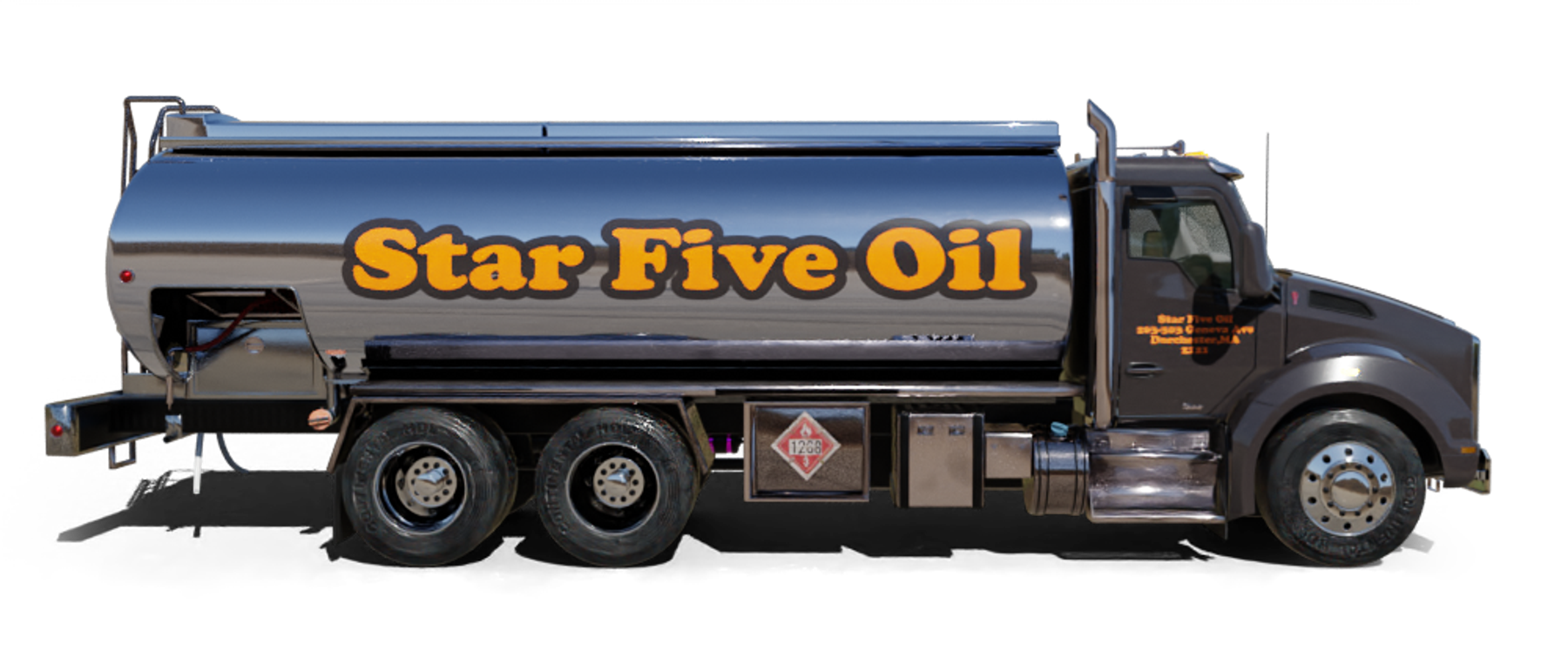 Pioneer Valley Heating Oil and Propane Truck parked at riverside Pioneer Valley Heating Oil and Propane Truck parked at riverside