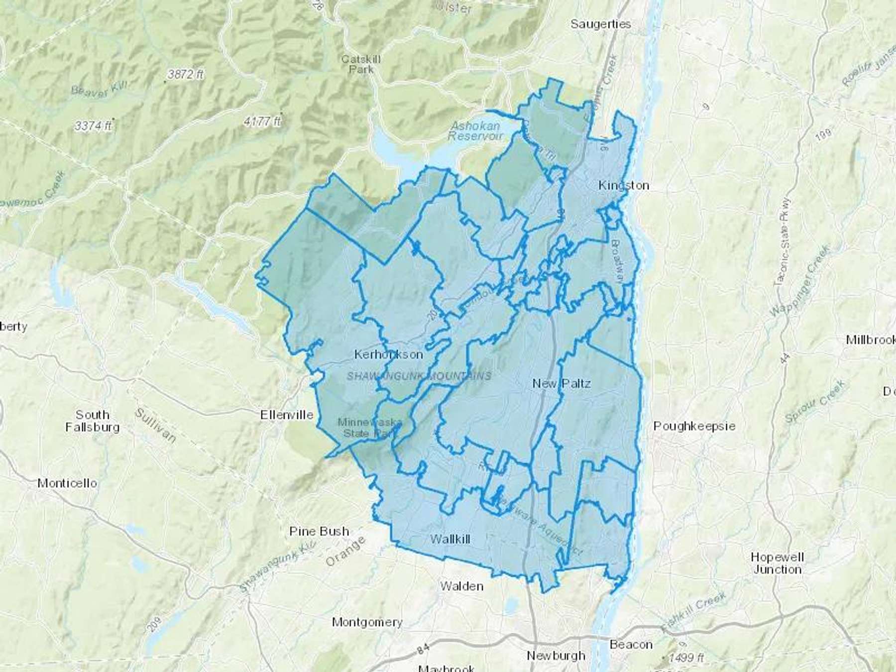 Ever Ready Oil Inc Cash Heating Oil Delivery Map Map With The Ever Ready Oil Inc Heating Oil Delivery Area Shaded In Blue