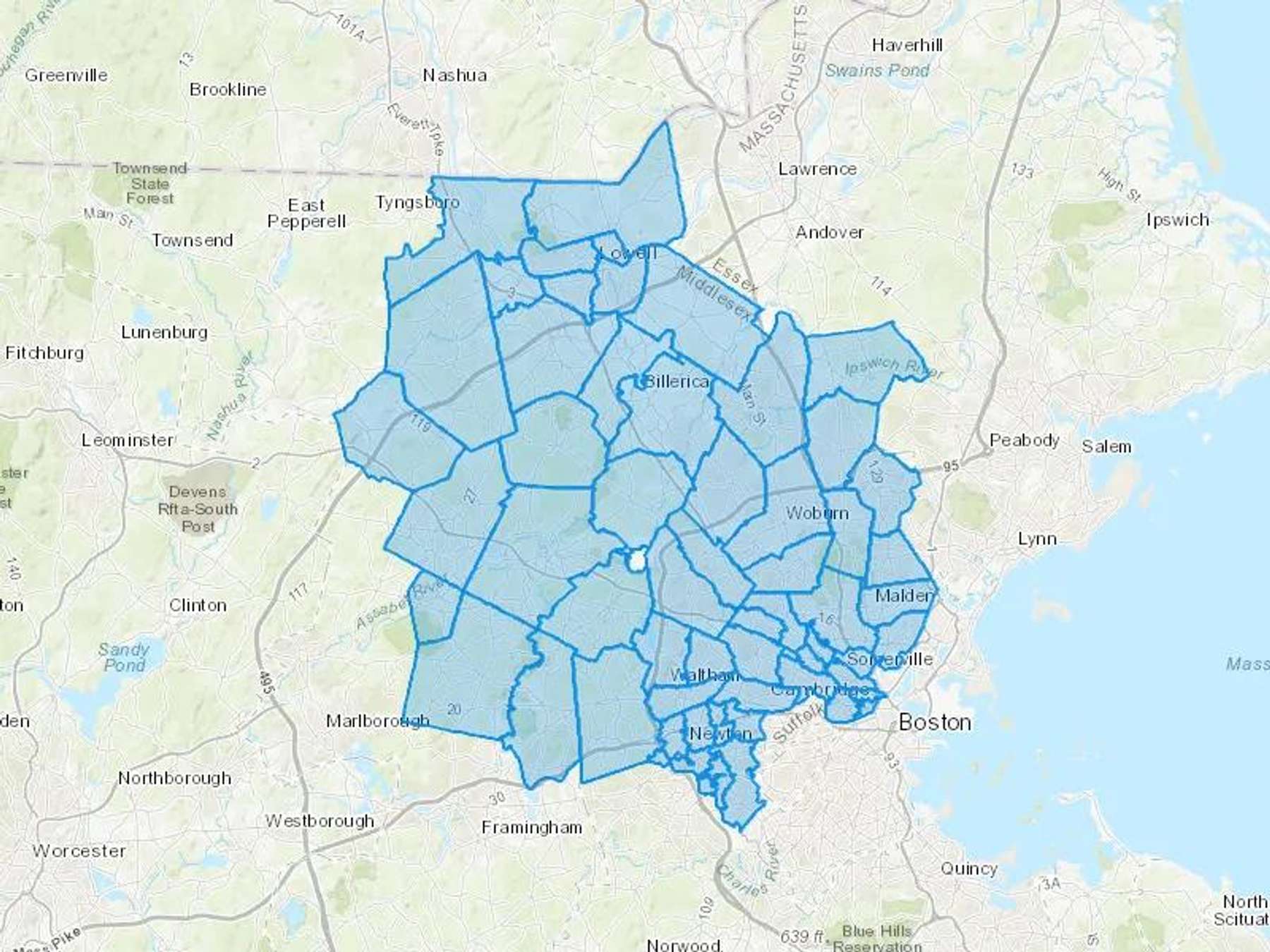 Cubby Oil & Energy Co Inc Cash Heating Oil Delivery Map Map With The Cubby Oil & Energy Co Inc Heating Oil Delivery Area Shaded In Blue