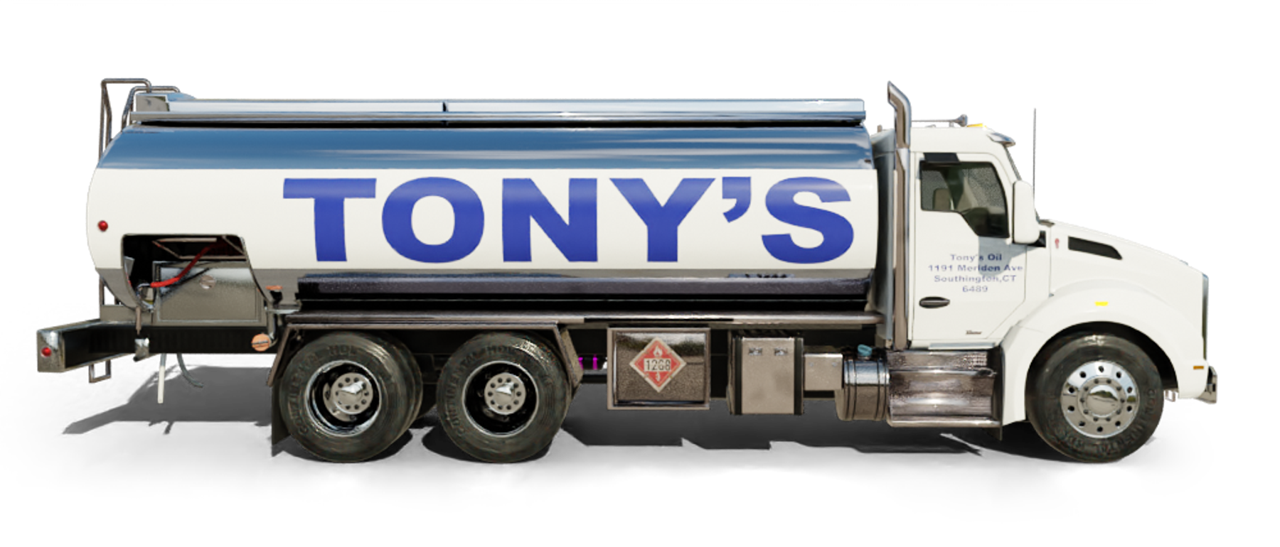 B & H Oil's Heating Oil Truck B & H Oil's Heating Oil Truck parked in front of barbar shop