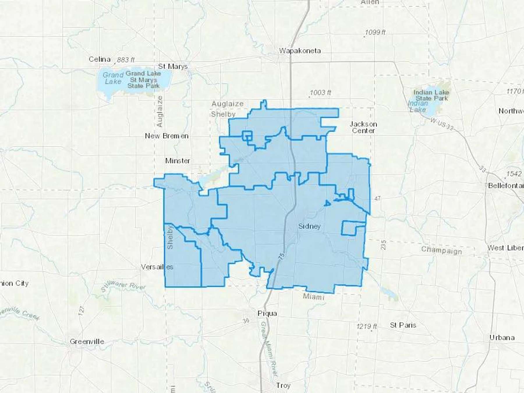 Schafer Oil Company Cash Heating Oil Delivery Map Map With The Schafer Oil Company Heating Oil Delivery Area Shaded In Blue