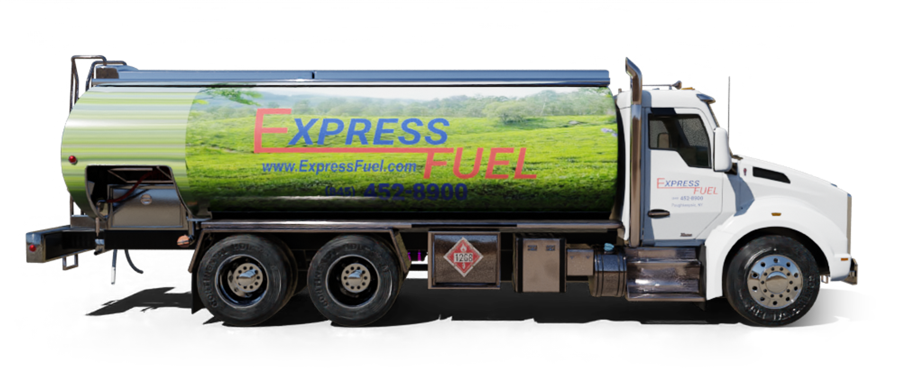 Eastern Fuel Heating Oil Truck Eastern Fuel residential home heating oil truck parked in front of a historic home in the town center in Wantagh, Long Island, New York delivering fuel oil.