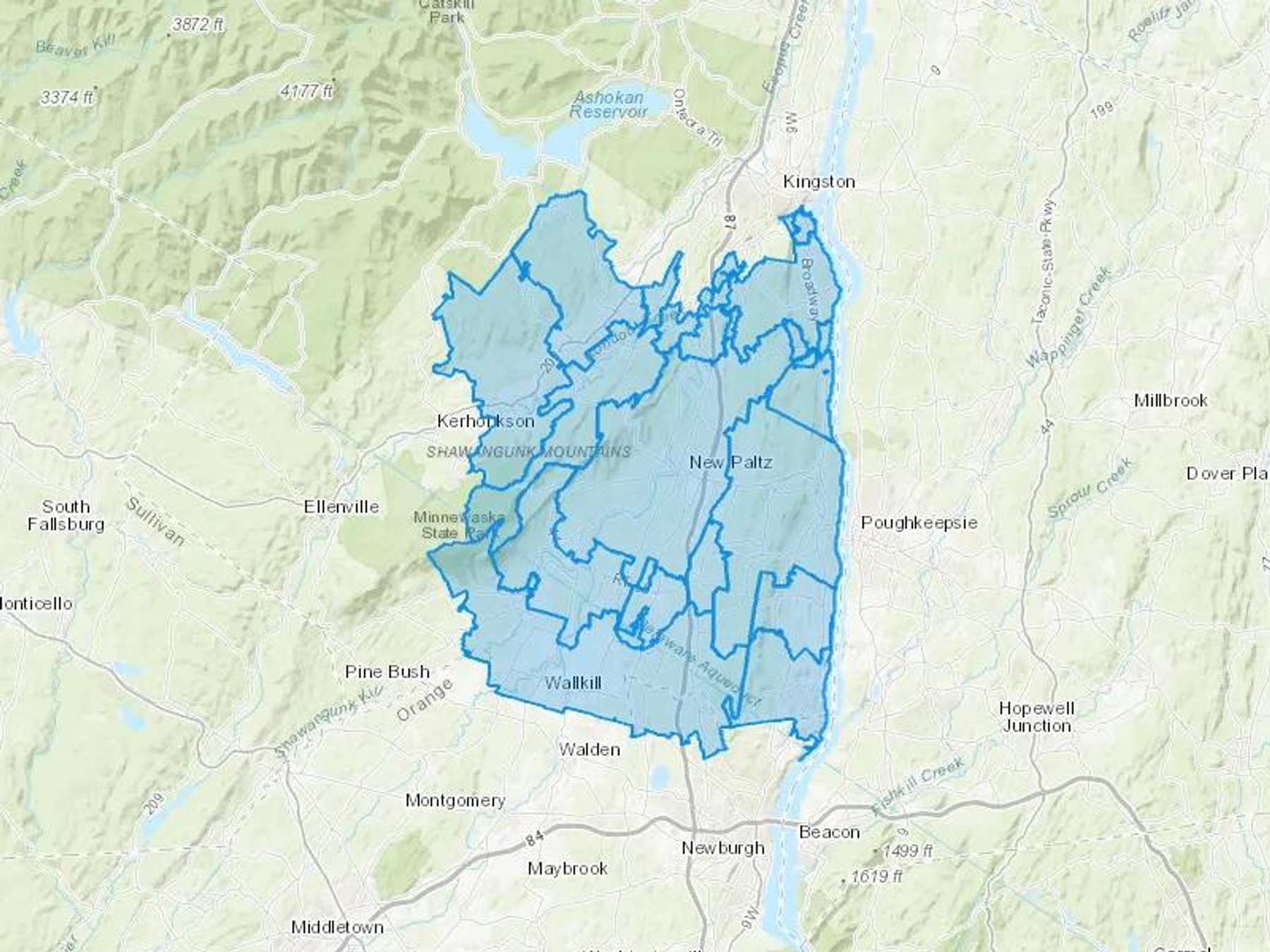 Phoenix Home Oil Corp Cash Heating Oil Delivery Map Map With The Phoenix Home Oil Corp Heating Oil Delivery Area Shaded In Blue