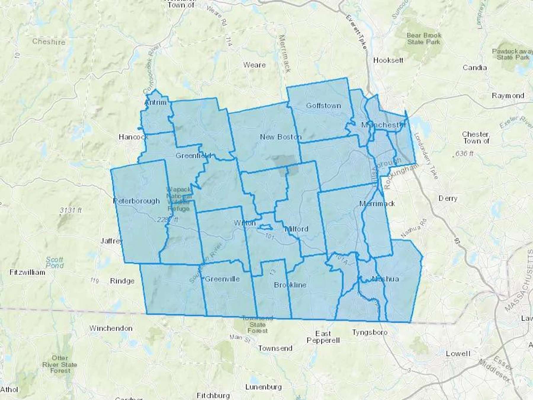 Ciardelli Fuel Company Cash Heating Oil Delivery Map Map With The Ciardelli Fuel Company Heating Oil Delivery Area Shaded In Blue