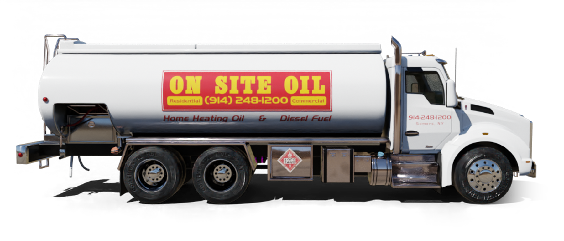 Sage Oil Service Heating Oil Truck Sage Oil Service residential home heating oil truck in the shopping district in Quogue, Long Island, New York delivering fuel oil.