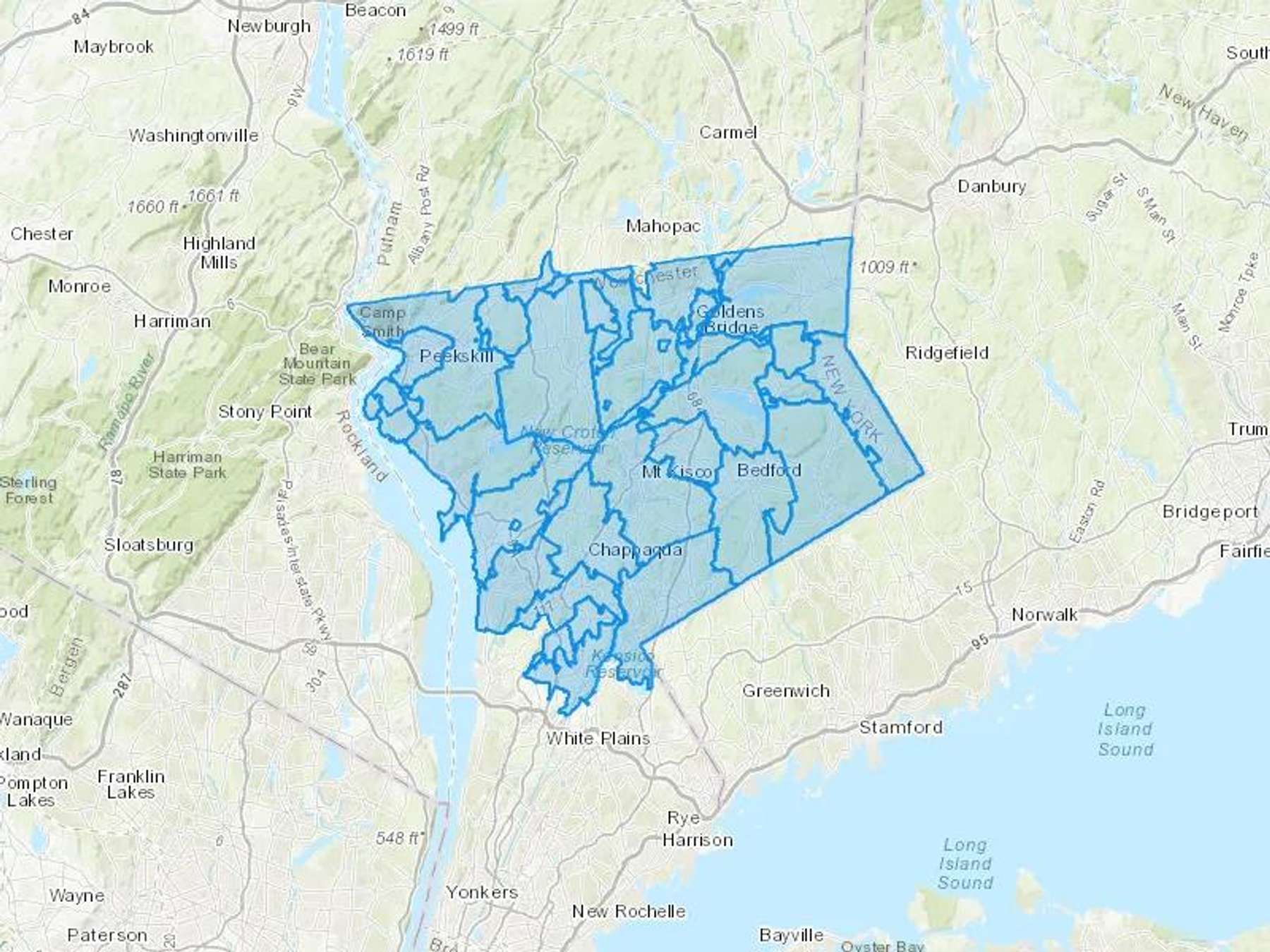 On Site Oil Corp Cash Heating Oil Delivery Map Map With The On Site Oil Corp Heating Oil Delivery Area Shaded In Blue