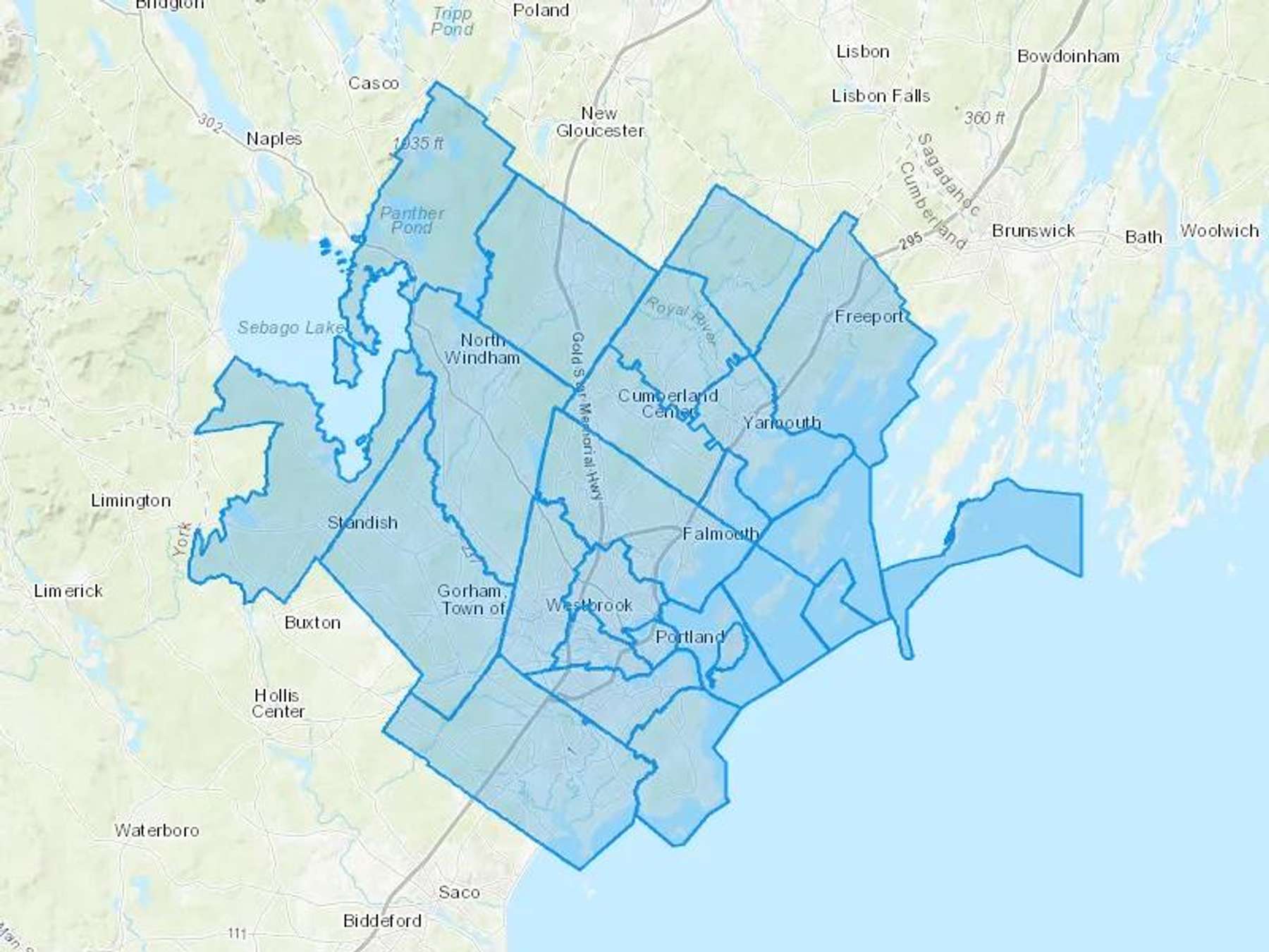 Paul's Services Inc Cash Heating Oil Delivery Map Map With The Paul's Services Inc Heating Oil Delivery Area Shaded In Blue