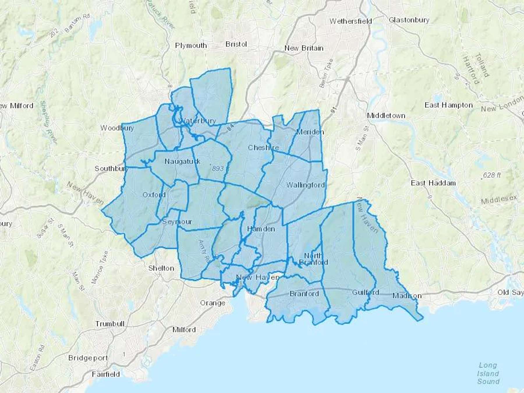 Casertano Oil Cash Heating Oil Delivery Map Map With The Casertano Oil Heating Oil Delivery Area Shaded In Blue