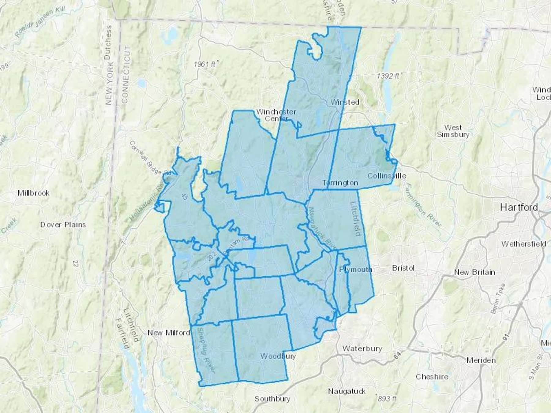 Brooks Oil Service Inc Cash Heating Oil Delivery Map Map With The Brooks Oil Service Inc Heating Oil Delivery Area Shaded In Blue