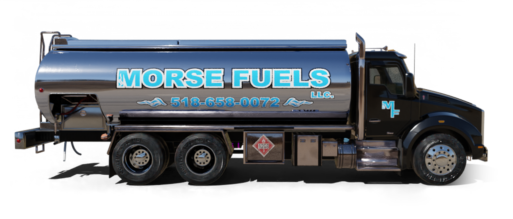 Mulry Fuel Heating Oil Truck  Mulry Fuel residential home heating oil truck on a sunny afternoon parked on Coxtie Green Rd in Brentwood, Long Island, New York delivering fuel oil.