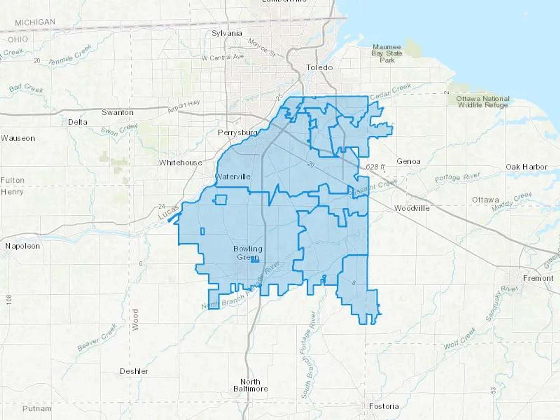 Lyden Oil Company Cash Heating Oil Delivery Map Map With The Lyden Oil Company Heating Oil Delivery Area Shaded In Blue