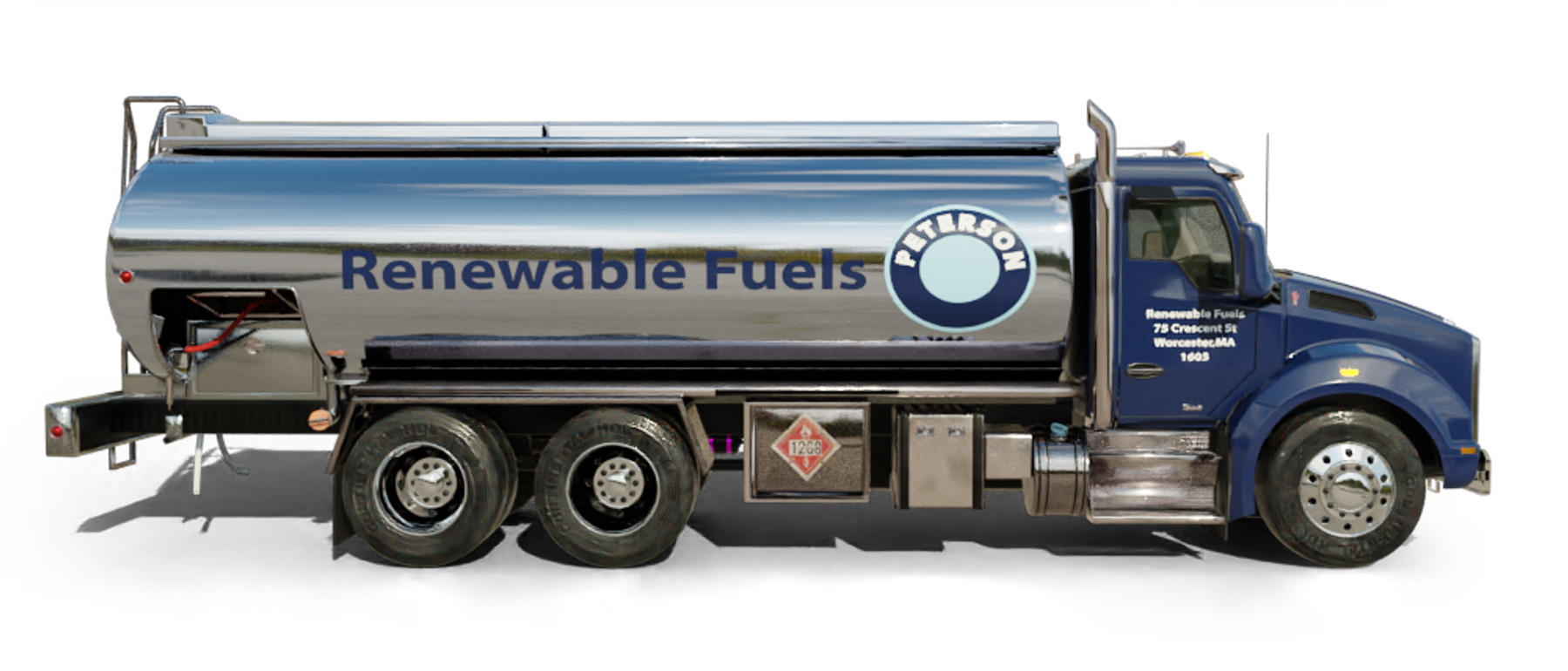 Jarzombek Energy Heating Oil Truck Jarzombek Energy residential home heating oil truck in front of a large 5 bedroom stucco home in Calverton, Long Island, New York delivering fuel oil.