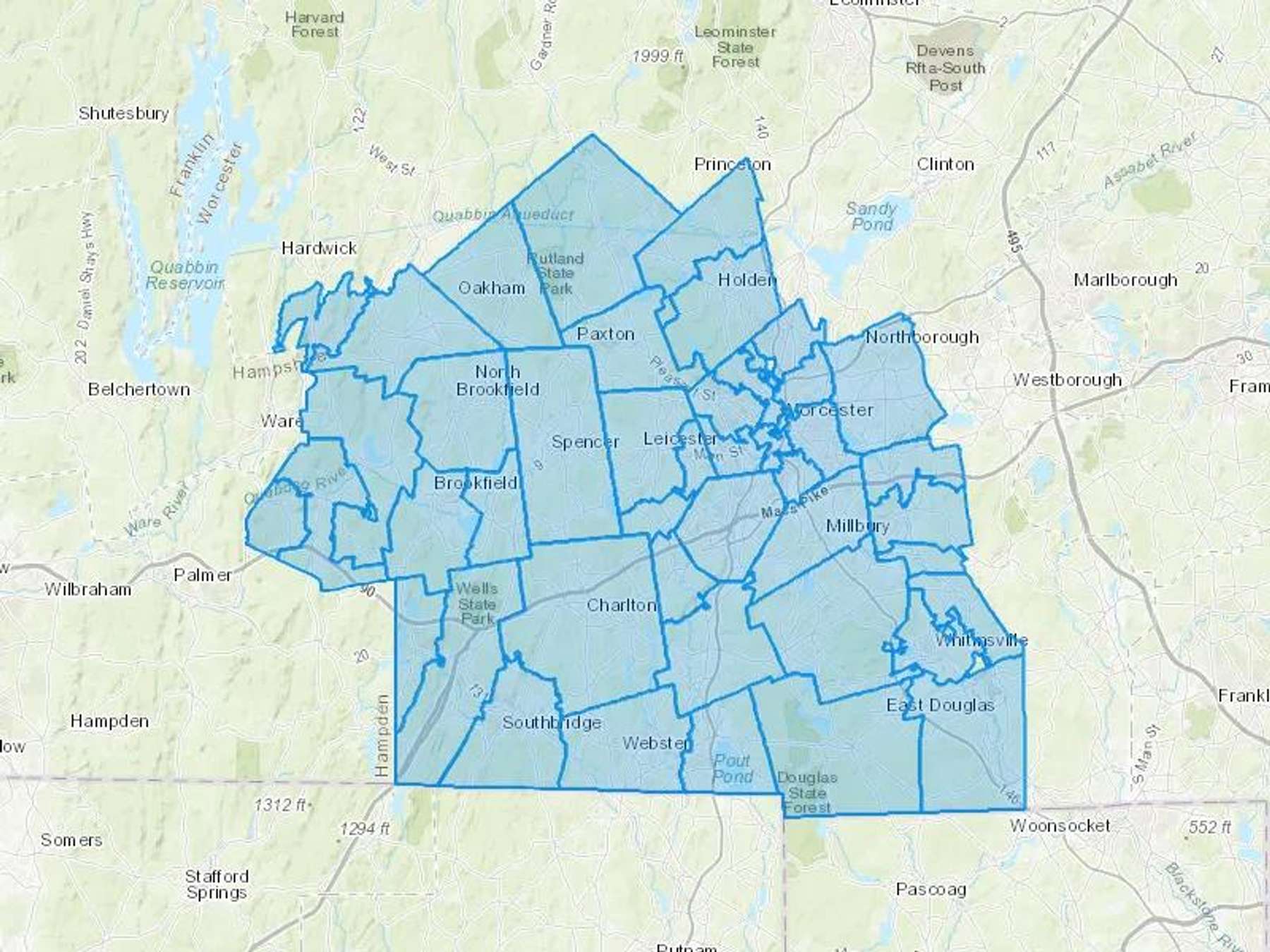 Charlton Oil & Propane Co Cash Heating Oil Delivery Map Map With The Charlton Oil & Propane Co Heating Oil Delivery Area Shaded In Blue
