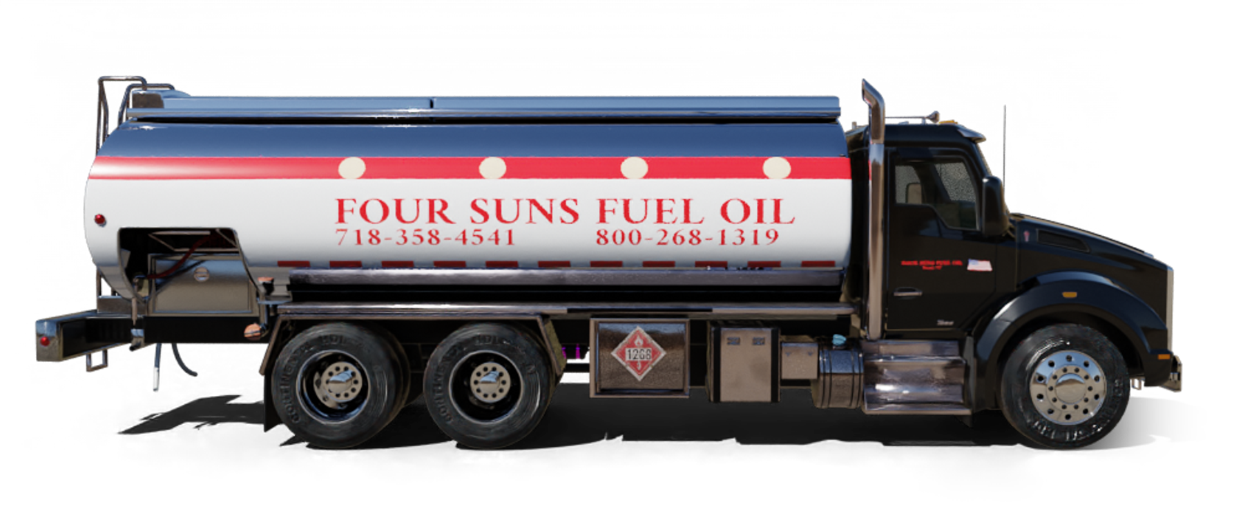 Frank Brothers Fuel Heating Oil Truck Frank Brothers Fuel residential home heating oil truck parked at an oceanfront mansion in Bay Shore, Long Island, New York delivering fuel oil.