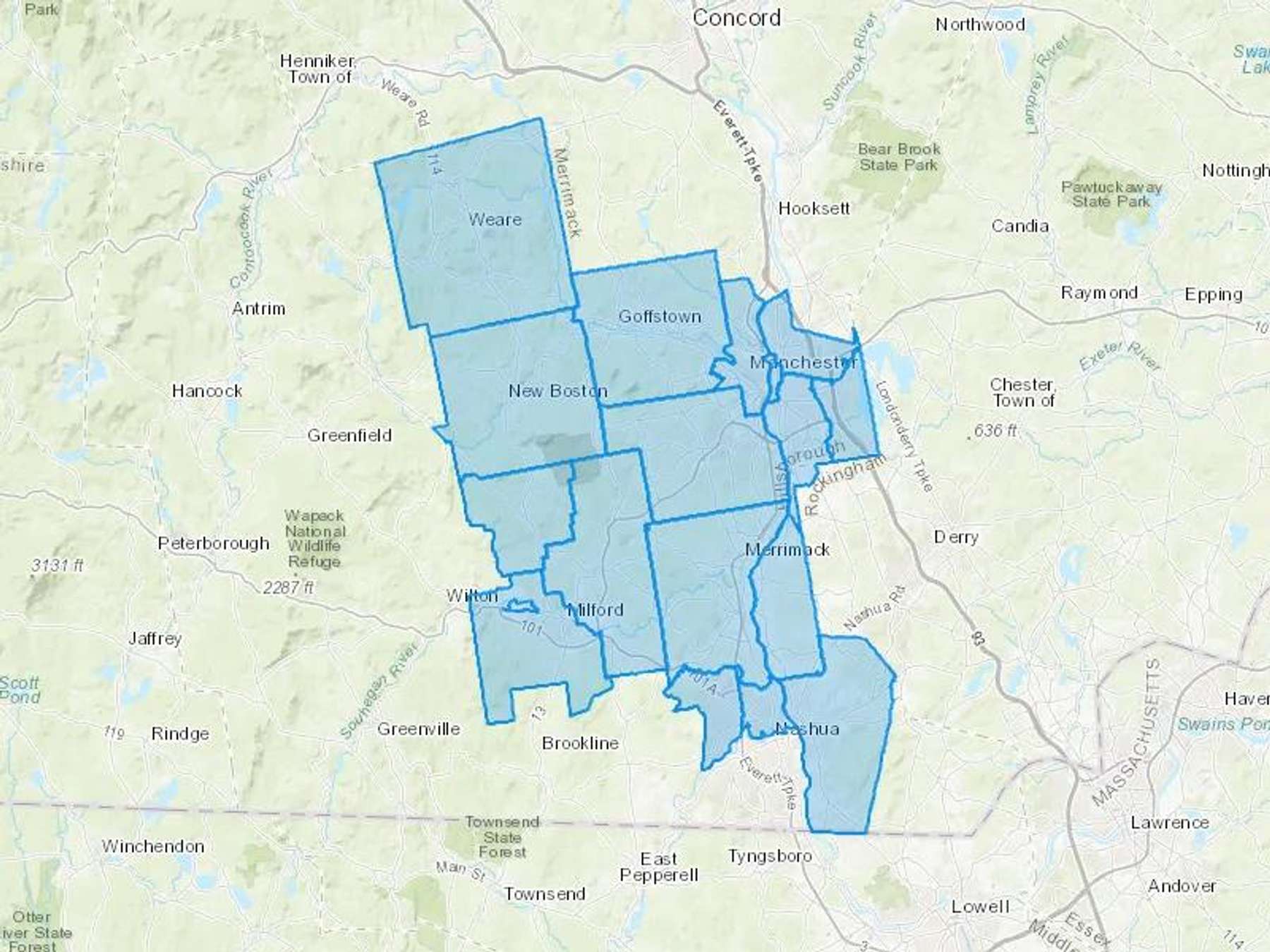 Richard Julien Co Cash Heating Oil Delivery Map Map With The Richard Julien Co Heating Oil Delivery Area Shaded In Blue