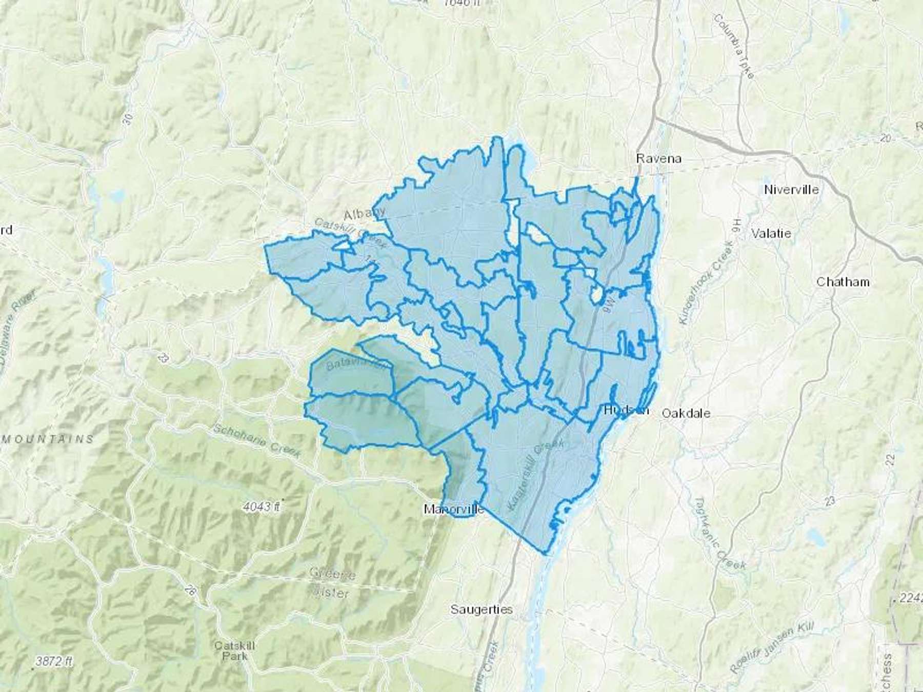 C A Albright & Sons LLC Cash Heating Oil Delivery Map Map With The C A Albright & Sons LLC Heating Oil Delivery Area Shaded In Blue