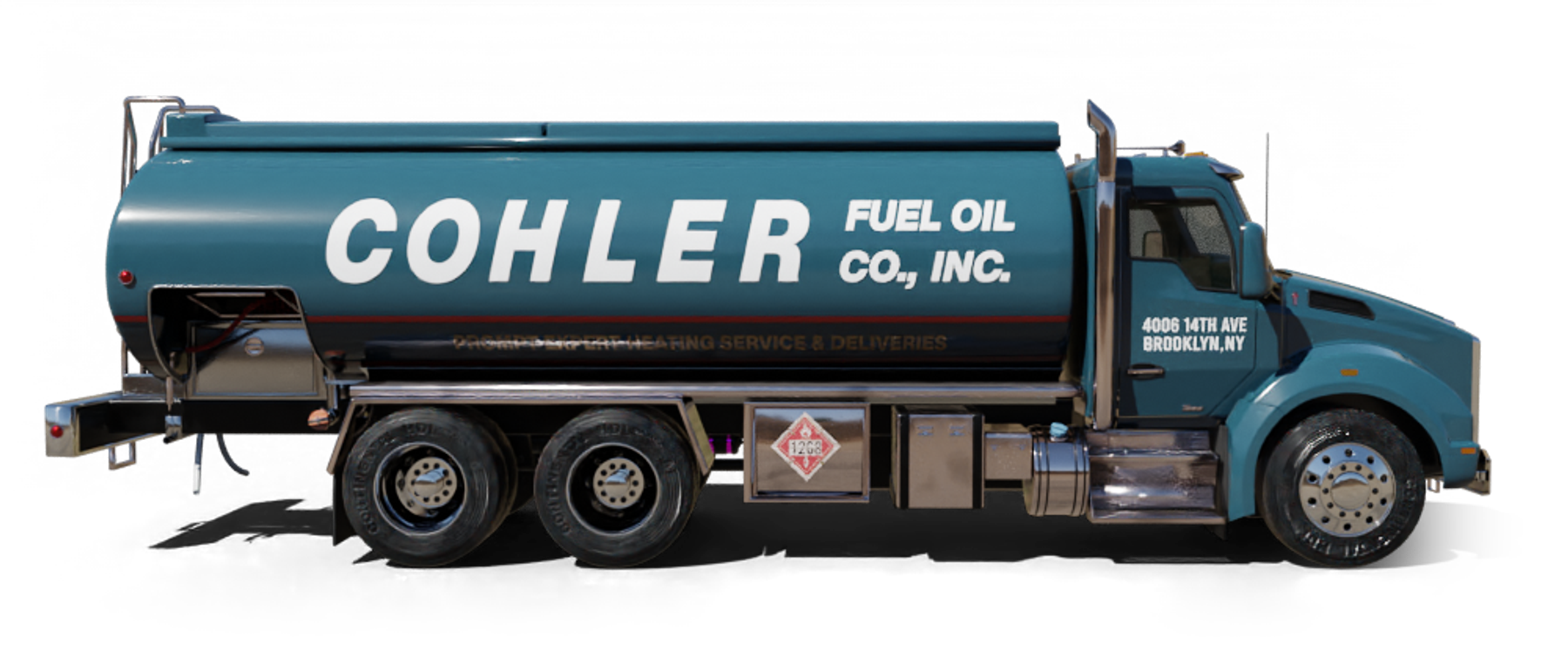 Tragar Fuel Oil Heating Oil Truck Tragar Fuel Oil residential home heating oil truck at the LIRR station in Wantagh, Long Island, New York delivering fuel oil.