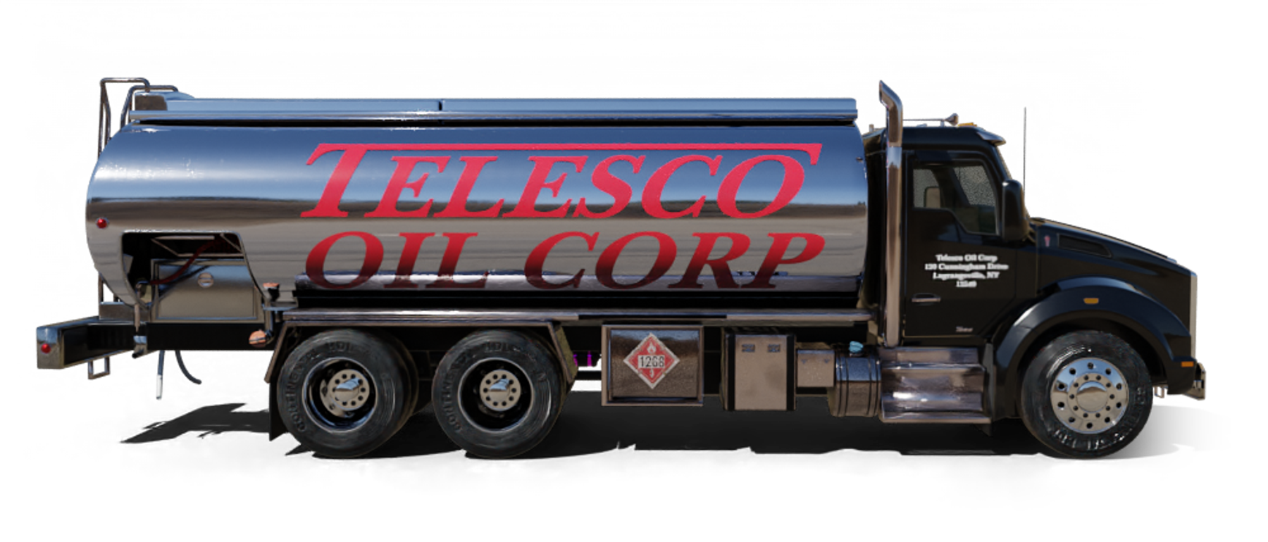 Sunrise Logistics Heating Oil Truck Sunrise Logistics residential home heating oil truck in the driveway of a canal-side luxury home in North Babylon, Long Island, New York delivering fuel oil.