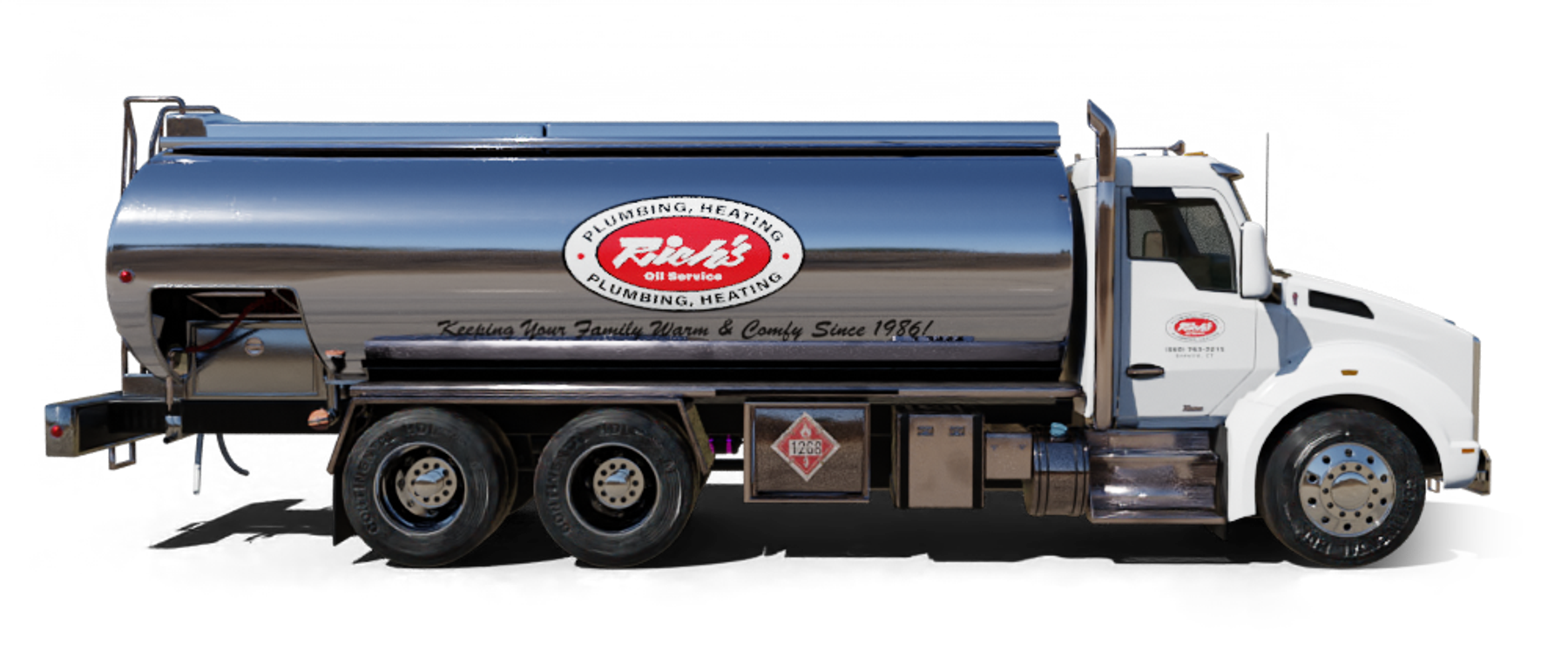 Slomin's Inc Heating Oil Truck Slomin's Inc residential home heating oil truck downtown in Baldwin, Long Island, New York delivering fuel oil.