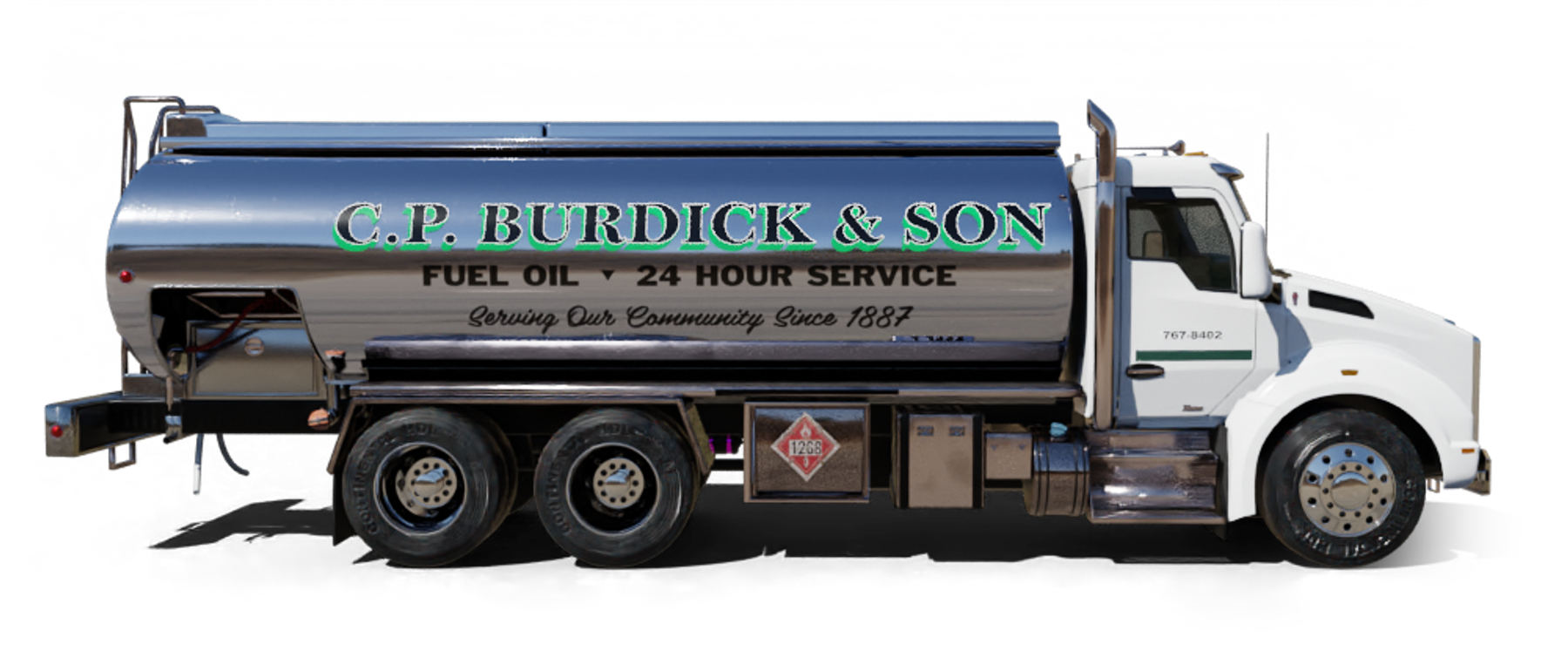 B & H Oil's Heating Oil Truck B & H Oil's Heating Oil Truck parked in front of barbar shop