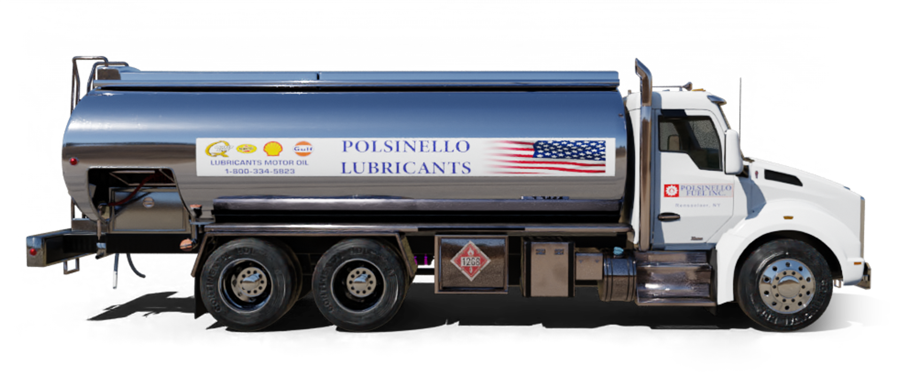 Provident Fuel Heating Oil Truck  Provident Fuel residential home heating oil truck in front of an ochre and a gray home in Baldwin, Long Island, New York delivering fuel oil.