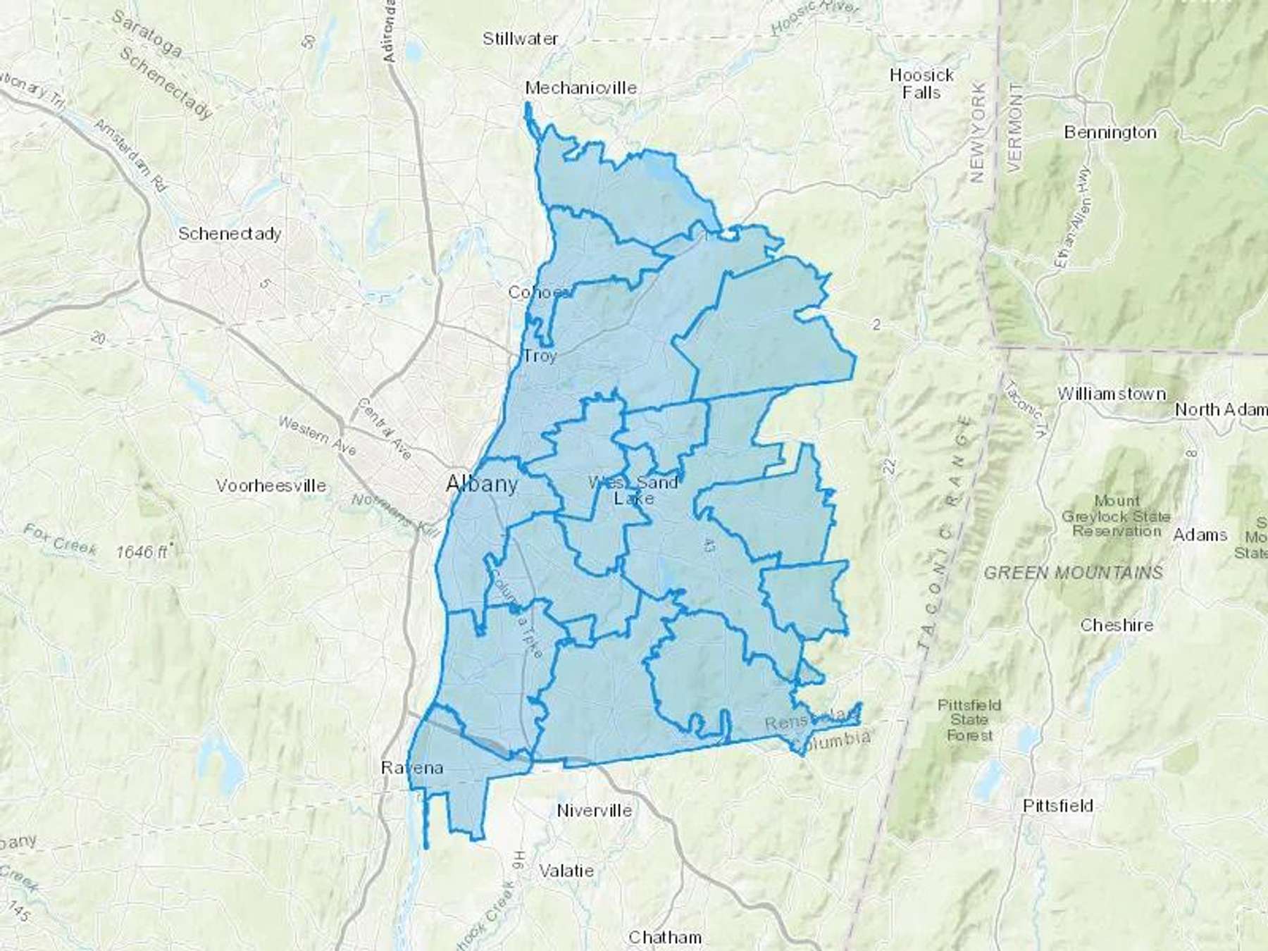 Polsinello Fuels Inc Cash Heating Oil Delivery Map Map With The Polsinello Fuels Inc Heating Oil Delivery Area Shaded In Blue