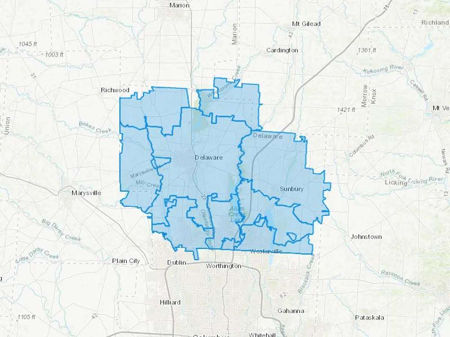 McWherter Fuel Depot Cash Heating Oil Delivery Map Map With The McWherter Fuel Depot Heating Oil Delivery Area Shaded In Blue