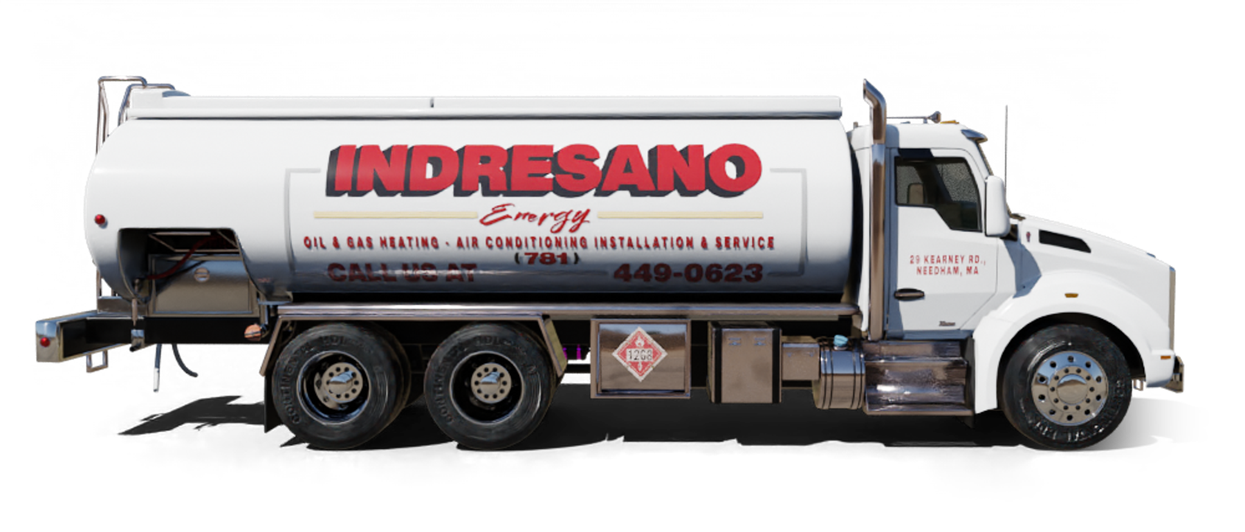 Rising Tide Fuel Heating Oil Truck Rising Tide Fuel residential home heating oil truck at the Long Island RR terminal in Amityville, Long Island, New York delivering fuel oil.