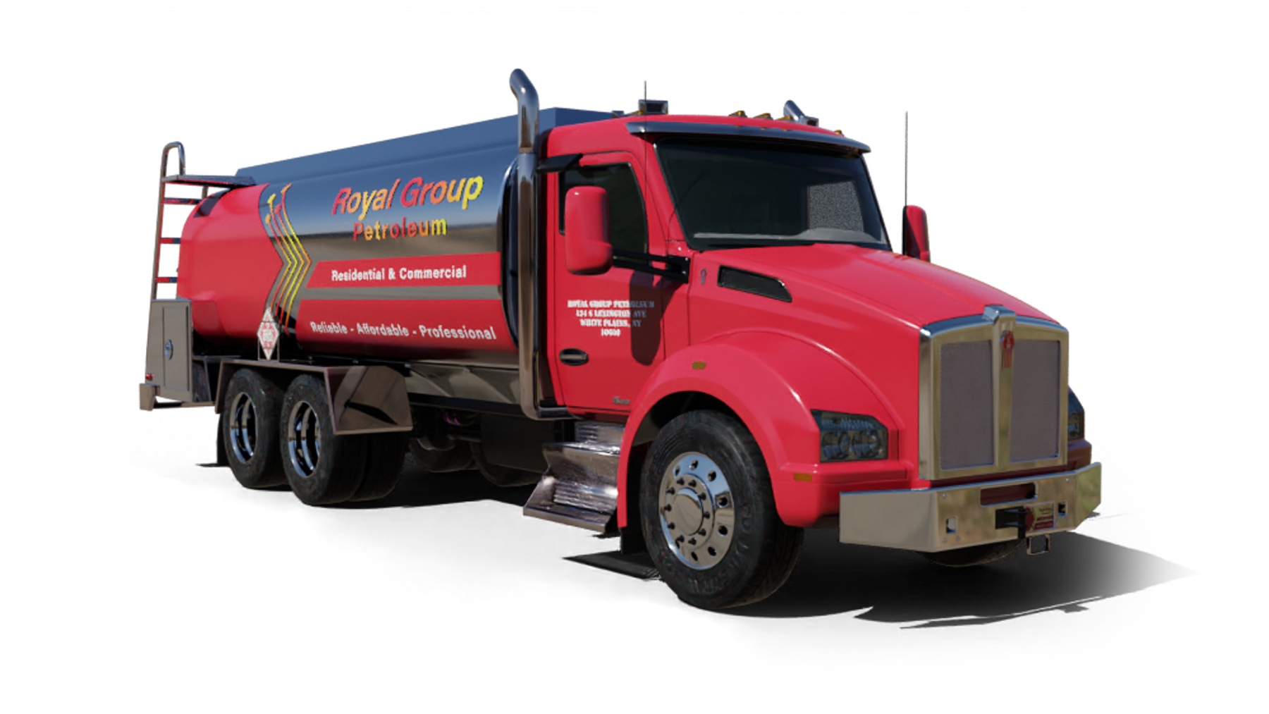 Precision Heating Heating Oil Truck Precision Heating residential home heating oil truck on Wantagh Ave in Levittown, Long Island, New York delivering fuel oil.