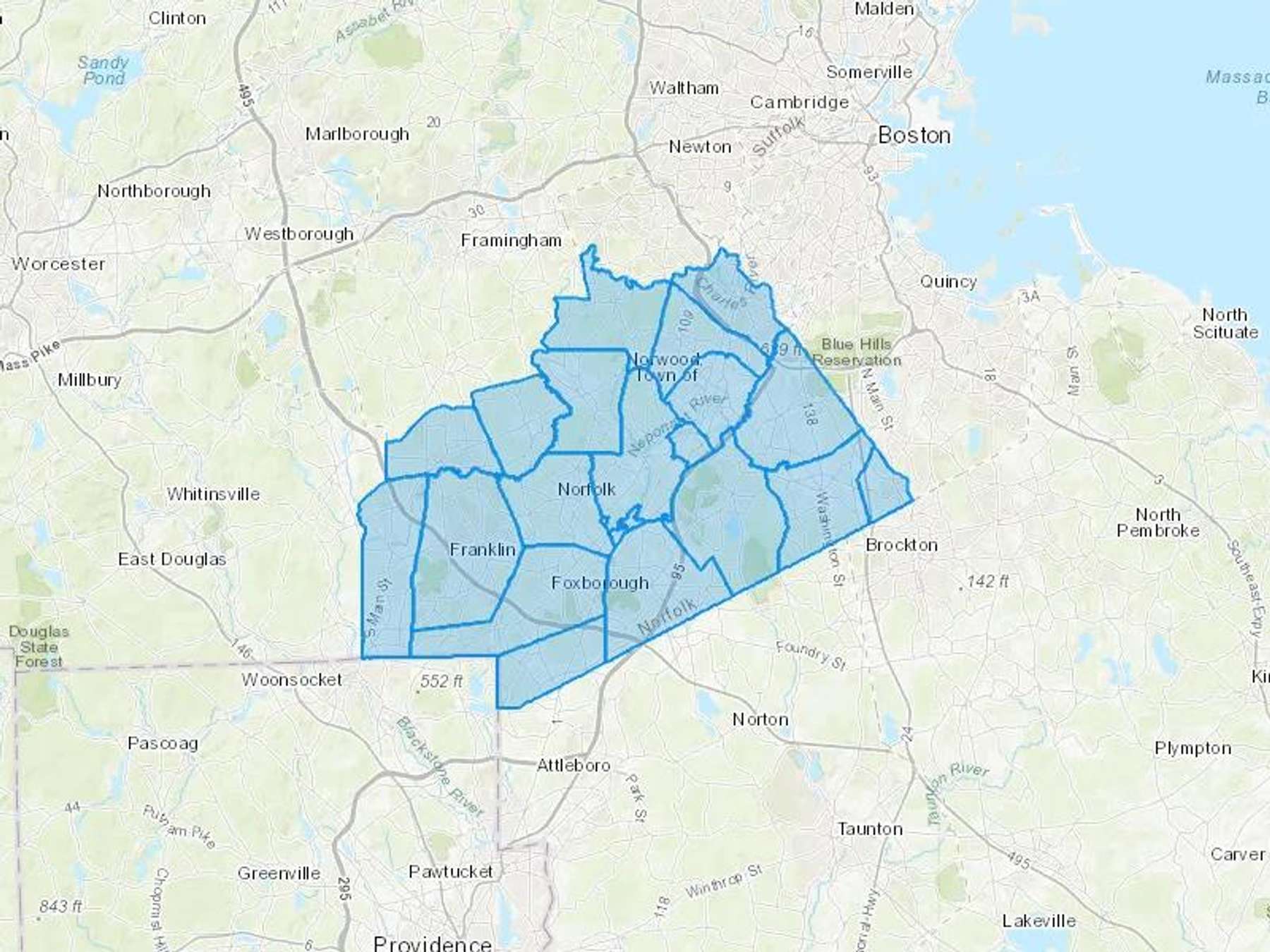 Plainville Oil Cash Heating Oil Delivery Map Map With The Plainville Oil Heating Oil Delivery Area Shaded In Blue