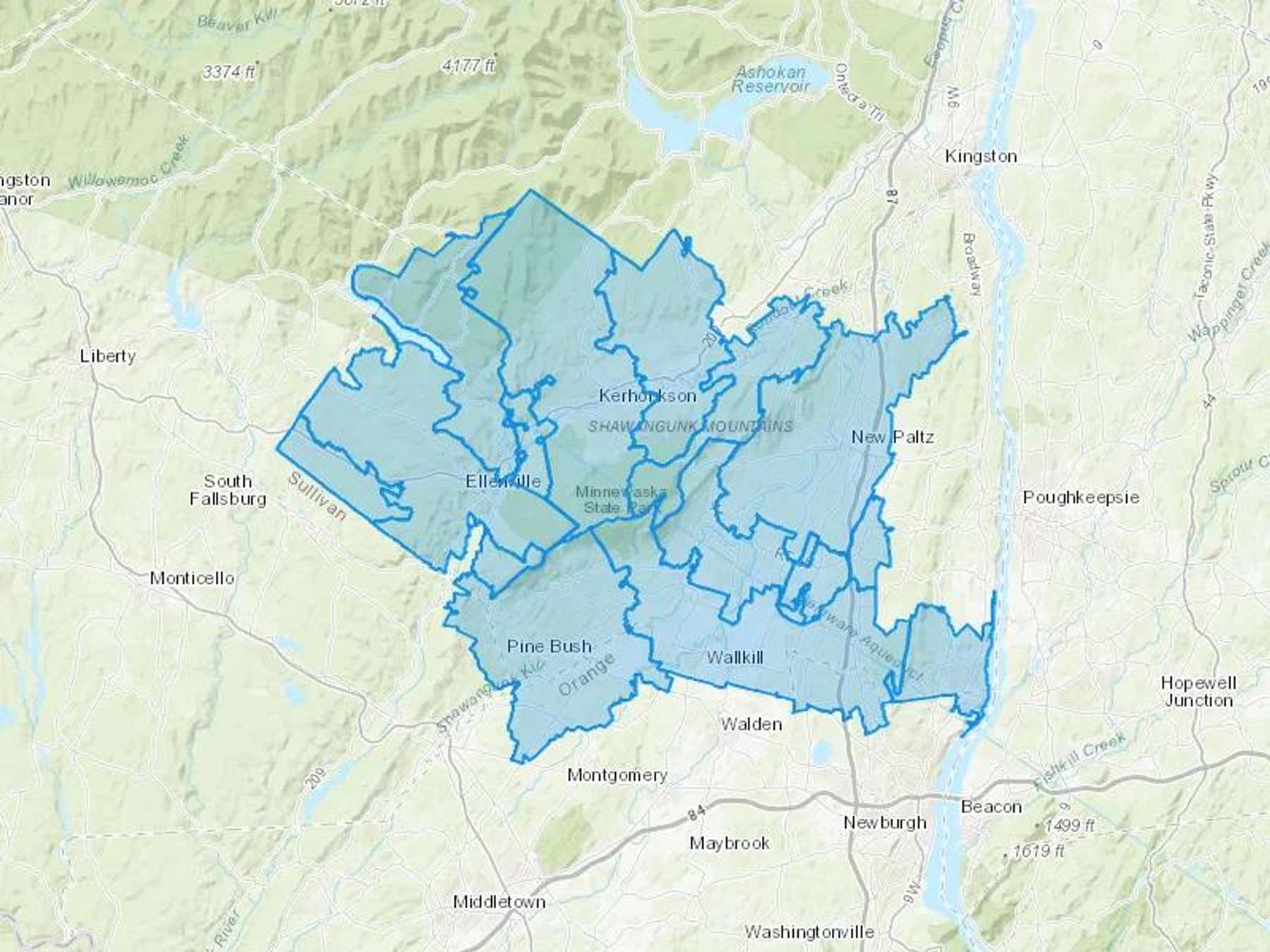 Blanket Oil Ltd Cash Heating Oil Delivery Map Map With The Blanket Oil Ltd Heating Oil Delivery Area Shaded In Blue