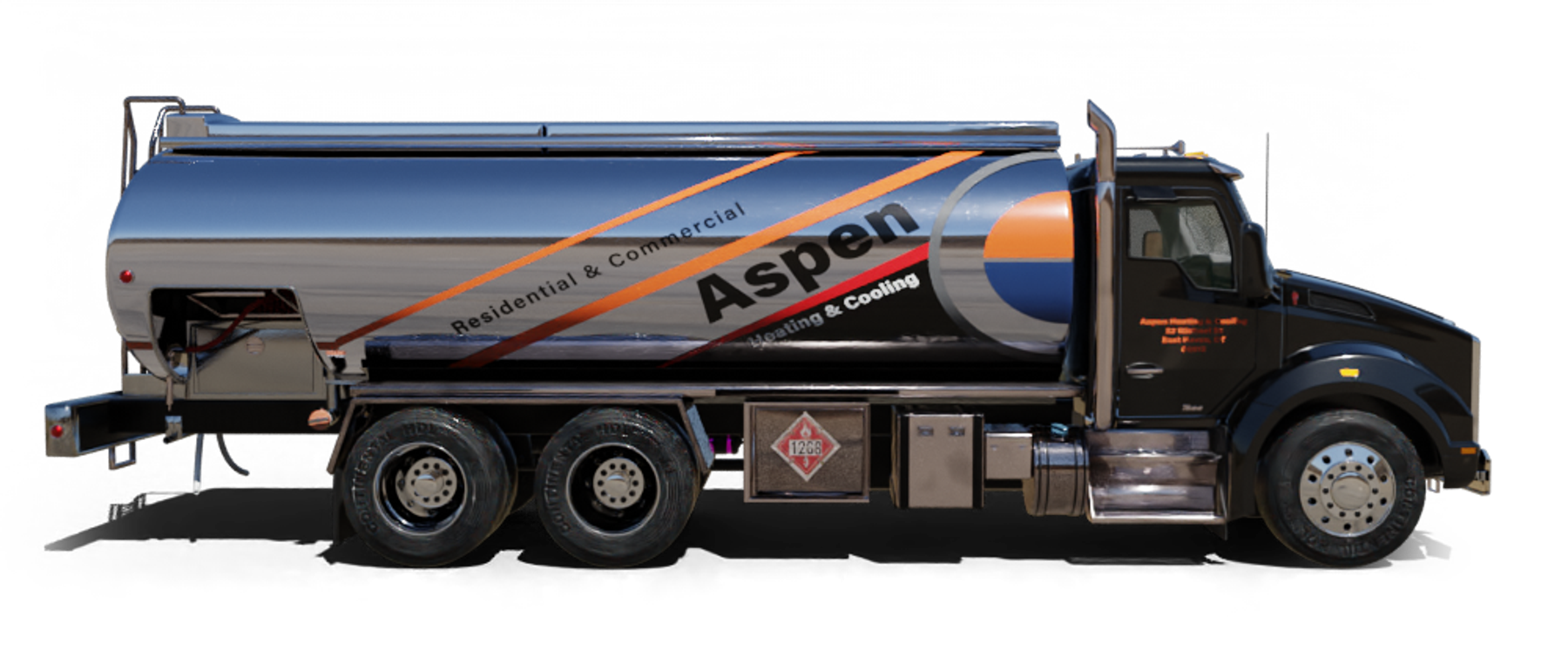 B & H Oil's Heating Oil Truck B & H Oil's Heating Oil Truck parked in front of barbar shop