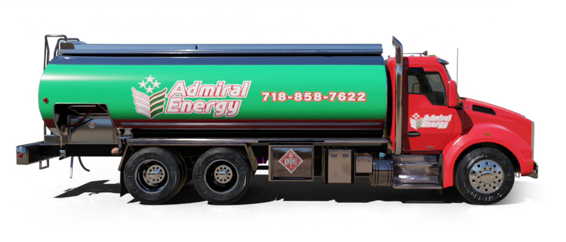 Big Al's Oil Heating Oil Truck Big Al's Oil residential home heating oil truck downtown in Rockville Centre, Long Island, New York delivering fuel oil.