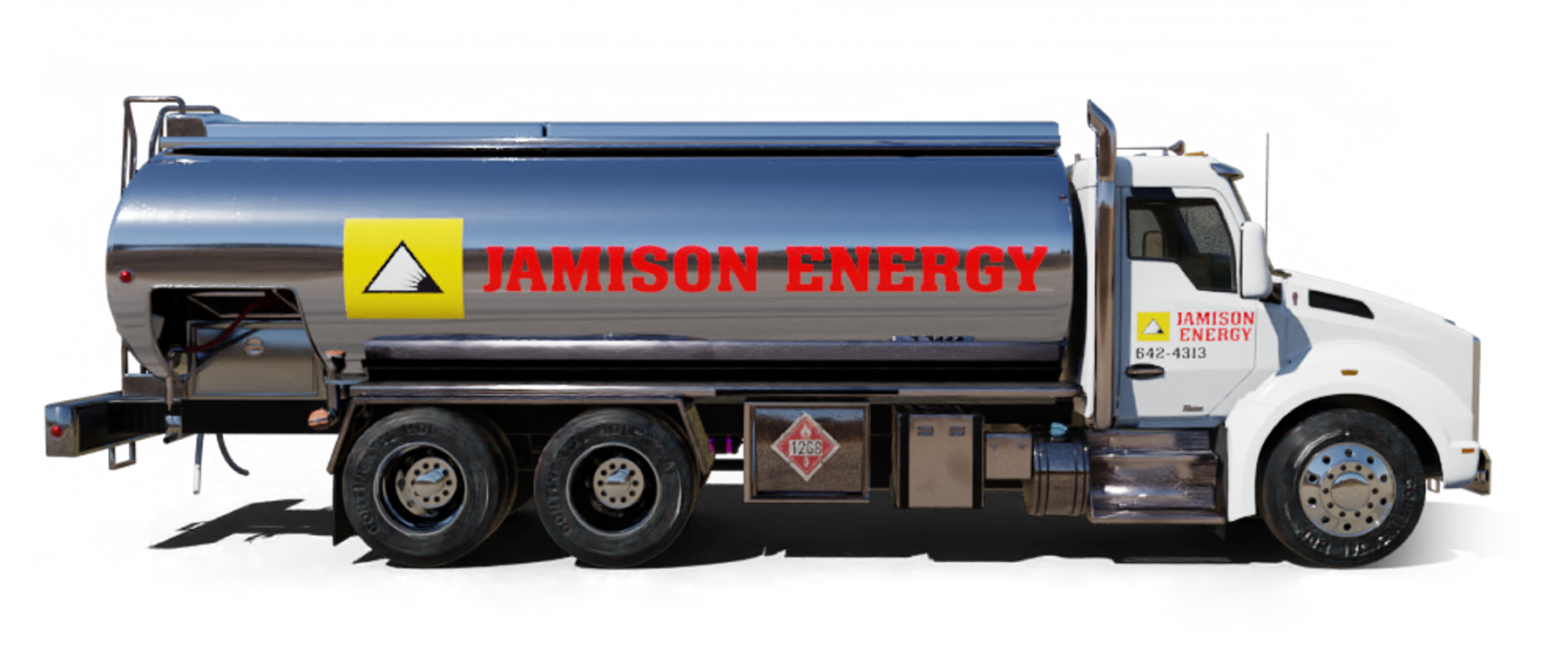 Pioneer Valley Heating Oil and Propane Truck parked at riverside Pioneer Valley Heating Oil and Propane Truck parked at riverside