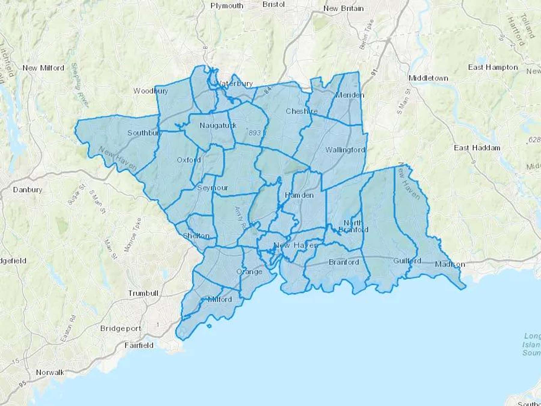 Longobardi Fuel Oil Cash Heating Oil Delivery Map Map With The Longobardi Fuel Oil Heating Oil Delivery Area Shaded In Blue