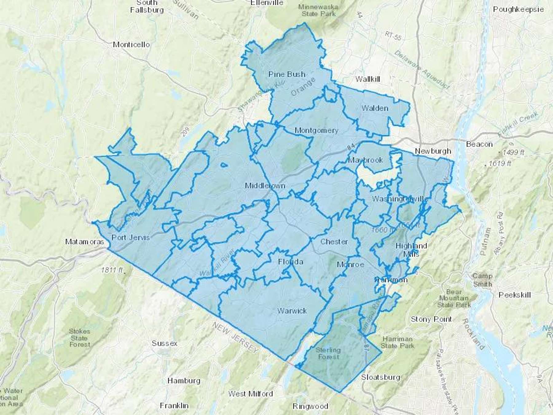 Quinn Oil Inc Cash Heating Oil Delivery Map Map With The Quinn Oil Inc Heating Oil Delivery Area Shaded In Blue