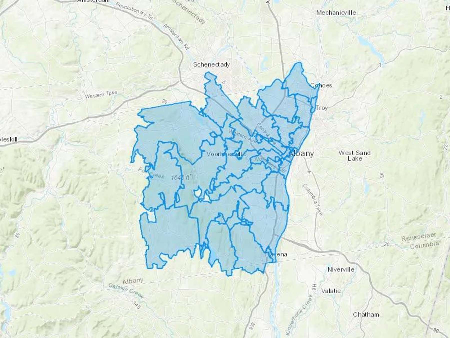 Family Danz Fuel Services LLC Cash Heating Oil Delivery Map Map With The Family Danz Fuel Services LLC Heating Oil Delivery Area Shaded In Blue