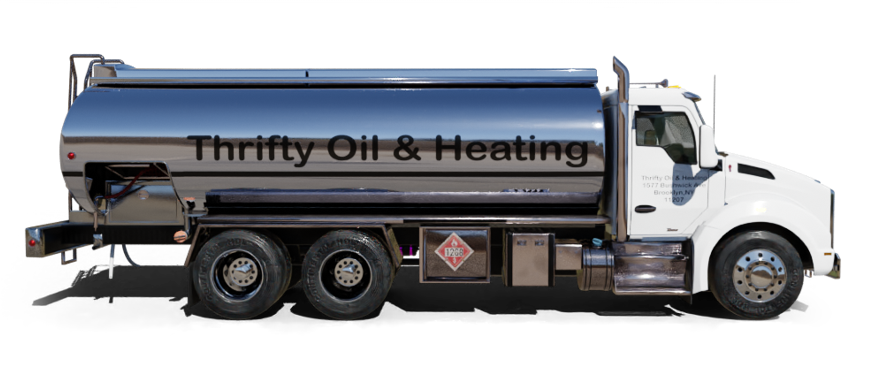 B & R Oil Heating Oil Truck B & R Oil residential home heating oil truck downtown in Oceanside, Long Island, New York delivering fuel oil.