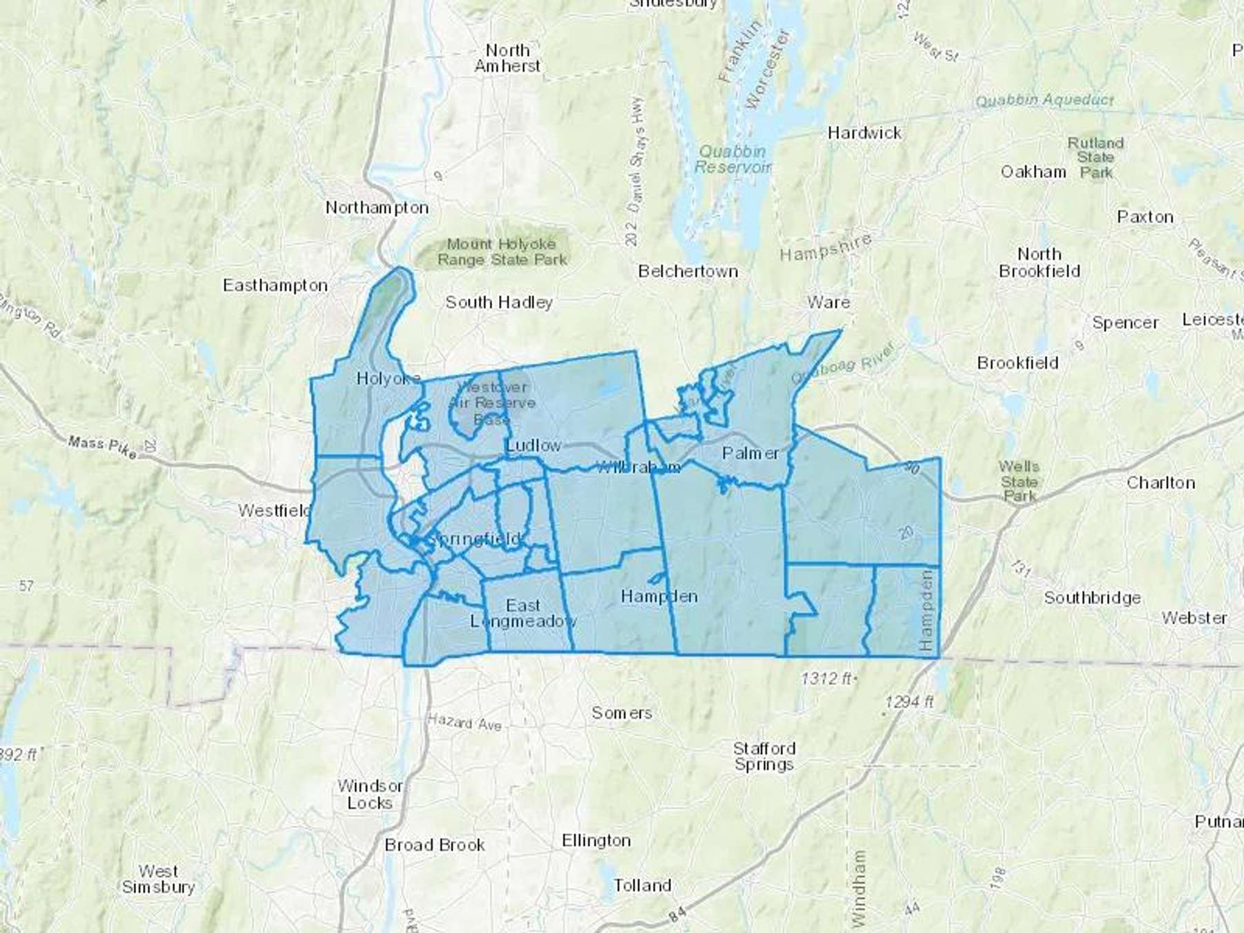 Squier & Company Inc Cash Heating Oil Delivery Map Map With The Squier & Company Inc Heating Oil Delivery Area Shaded In Blue