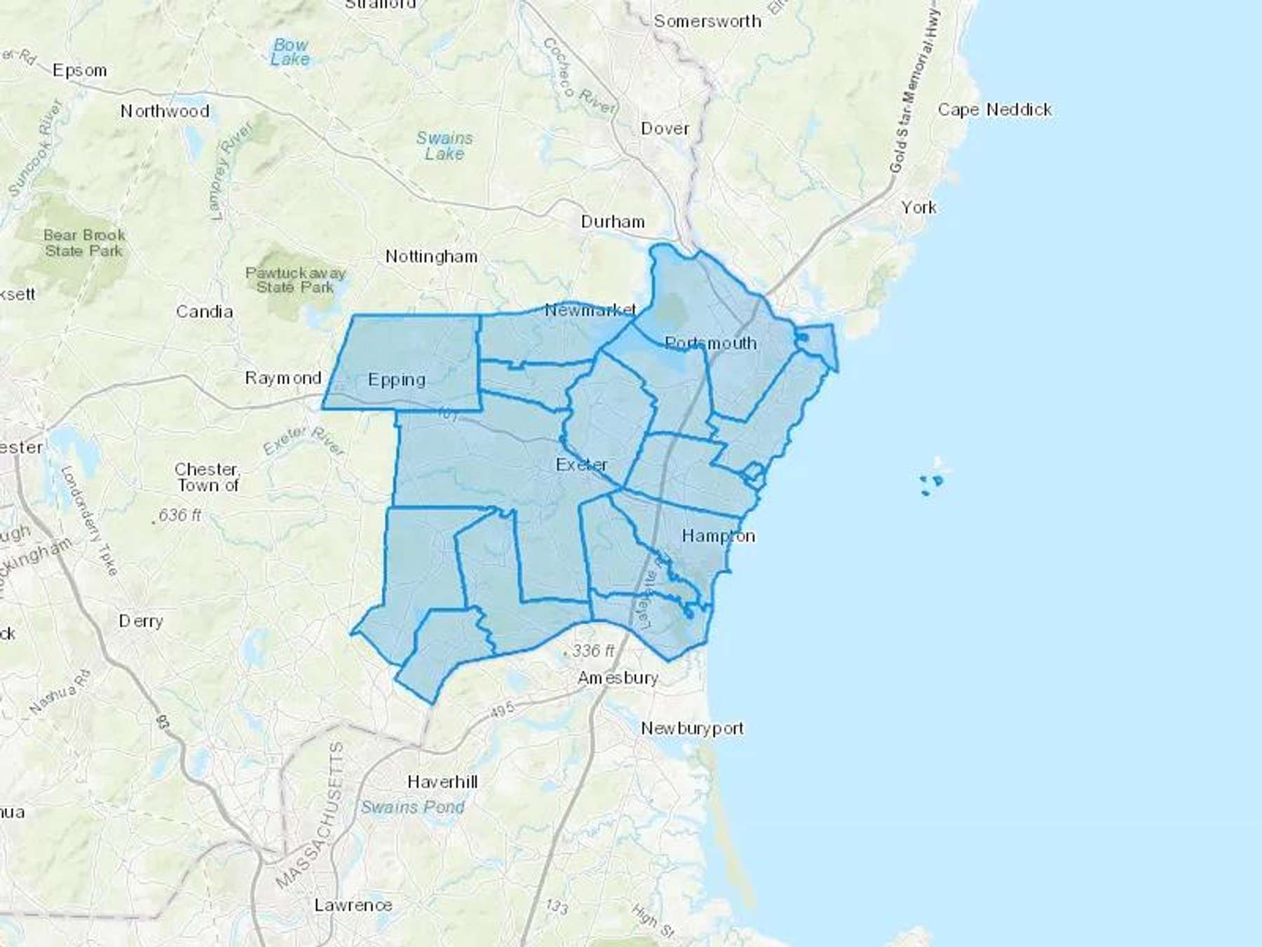 Atlantic Fuels Cash Heating Oil Delivery Map Map With The Atlantic Fuels Heating Oil Delivery Area Shaded In Blue