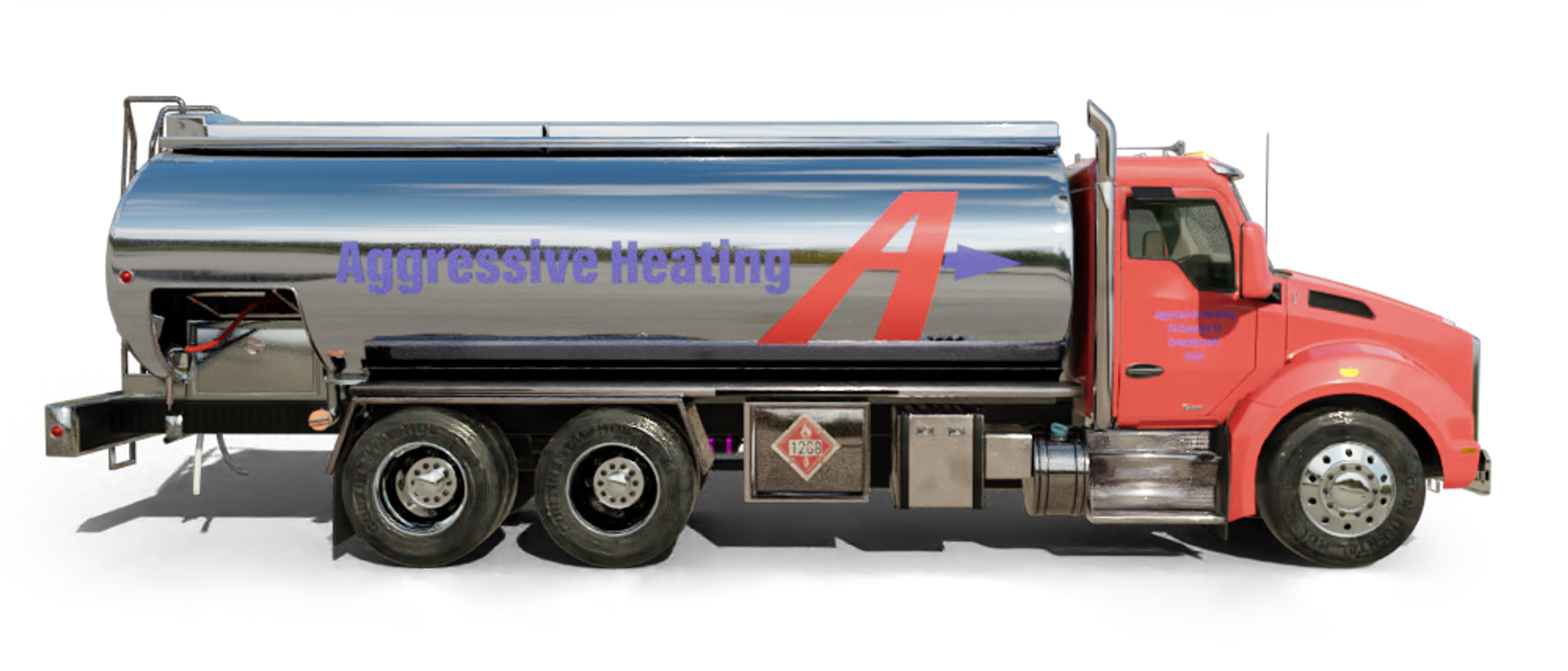 Bay Shore Fuel Heating Oil Truck Bay Shore Fuel residential home heating oil truck in front of a fire station in Amityville, Long Island, New York delivering fuel oil.