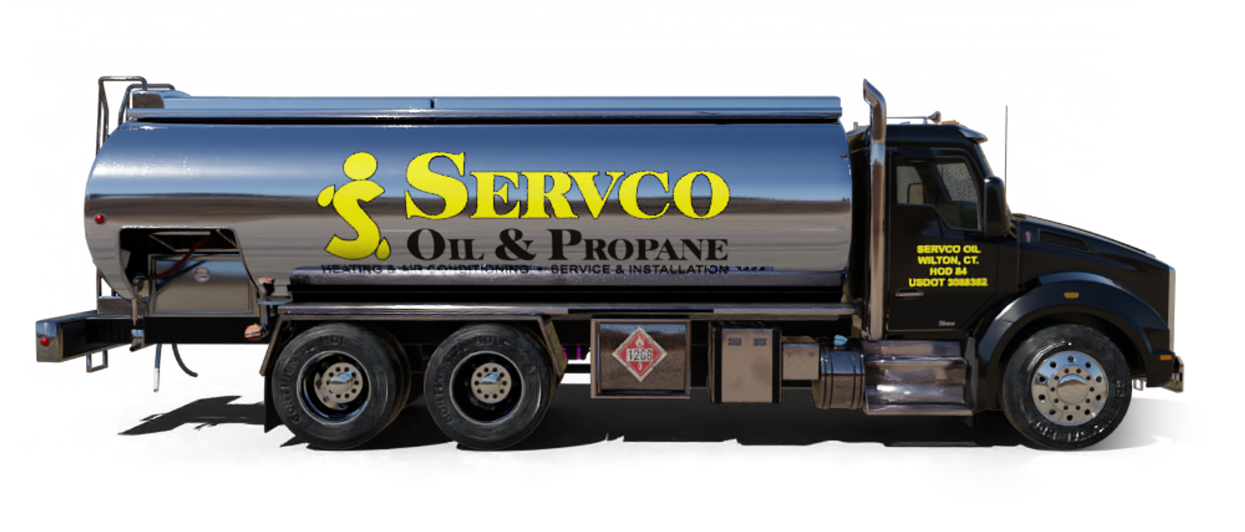 B & H Oil's Heating Oil Truck B & H Oil's Heating Oil Truck parked in front of barbar shop