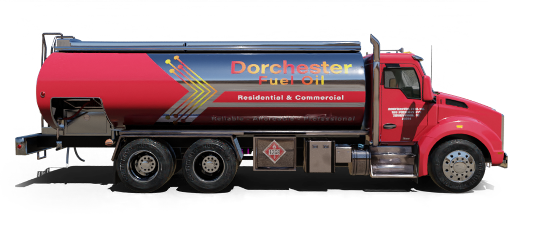 Domino Fuel Heating Oil Truck Domino Fuel residential home heating oil truck in a parking lot in Ronkonkoma, Long Island, New York delivering fuel oil.