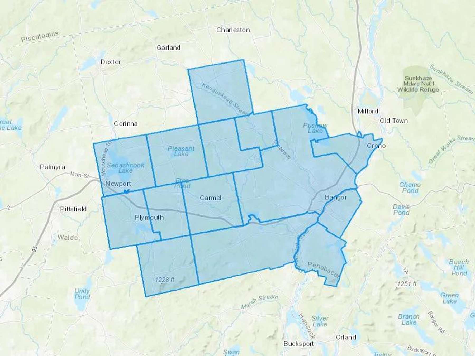 Huntley Oil Company Inc Cash Heating Oil Delivery Map Map With The Huntley Oil Company Inc Heating Oil Delivery Area Shaded In Blue