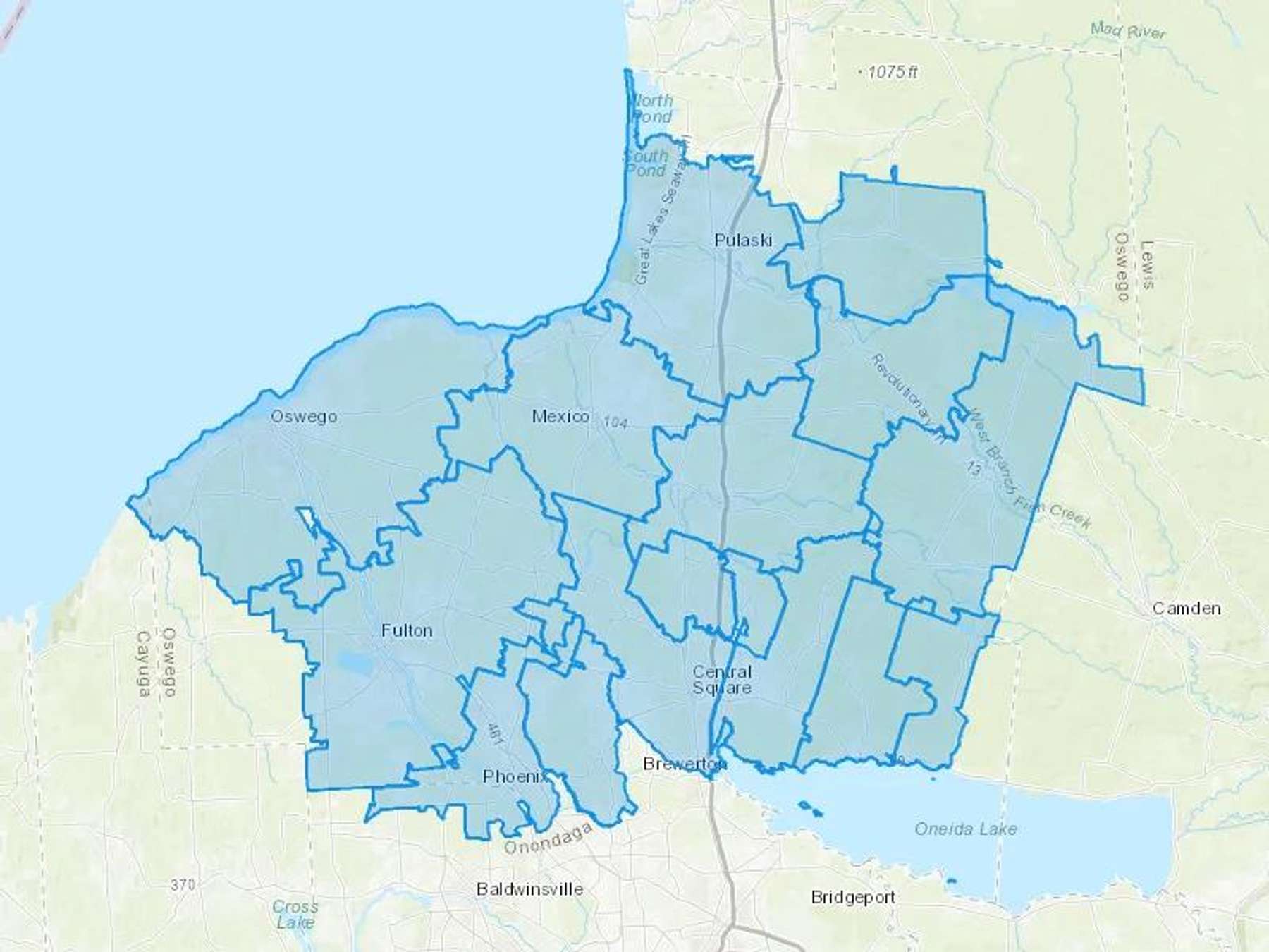 North Shore Oil Company Inc Cash Heating Oil Delivery Map Map With The North Shore Oil Company Inc Heating Oil Delivery Area Shaded In Blue